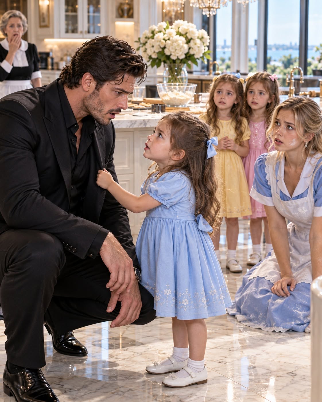 I came home early and nearly fired the young maid I found sitting on my kitchen floor, making my three daughters laugh for the first time since their mother was murdered. But before I could throw her out, my eldest daughter grabbed my coat, looked me straight in the eyes, and spoke her first words in fourteen months: “Daddy killed Mommy.”