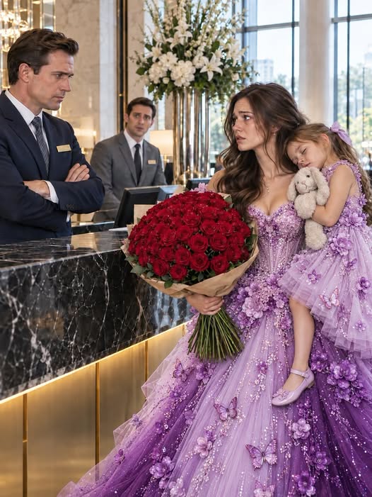 A single mom was turned away at the front desk of her own hotel while holding her sleeping little girl in her arms.