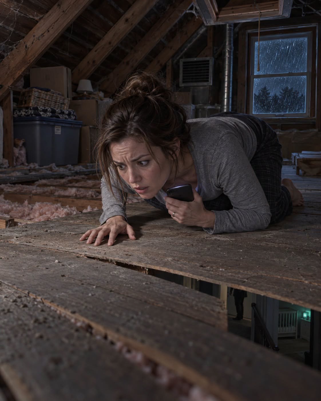 My sister called me at midnight and whispered, “Turn off every light. Go to the attic. Don’t tell your husband.”