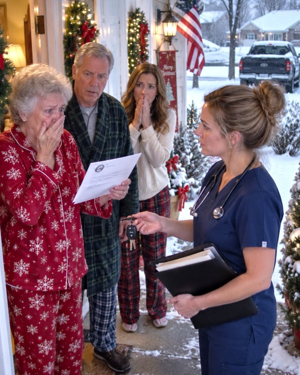 At Christmas, I was working a double shift in the ER, my parents and sister told my 16-year-old daughter there was "no room for her at the table," she had to drive home alone and spend Christmas in an empty house, I didn’t make a scene, I took action, the next morning, my parents found a letter at their door and started screaming... - true story -