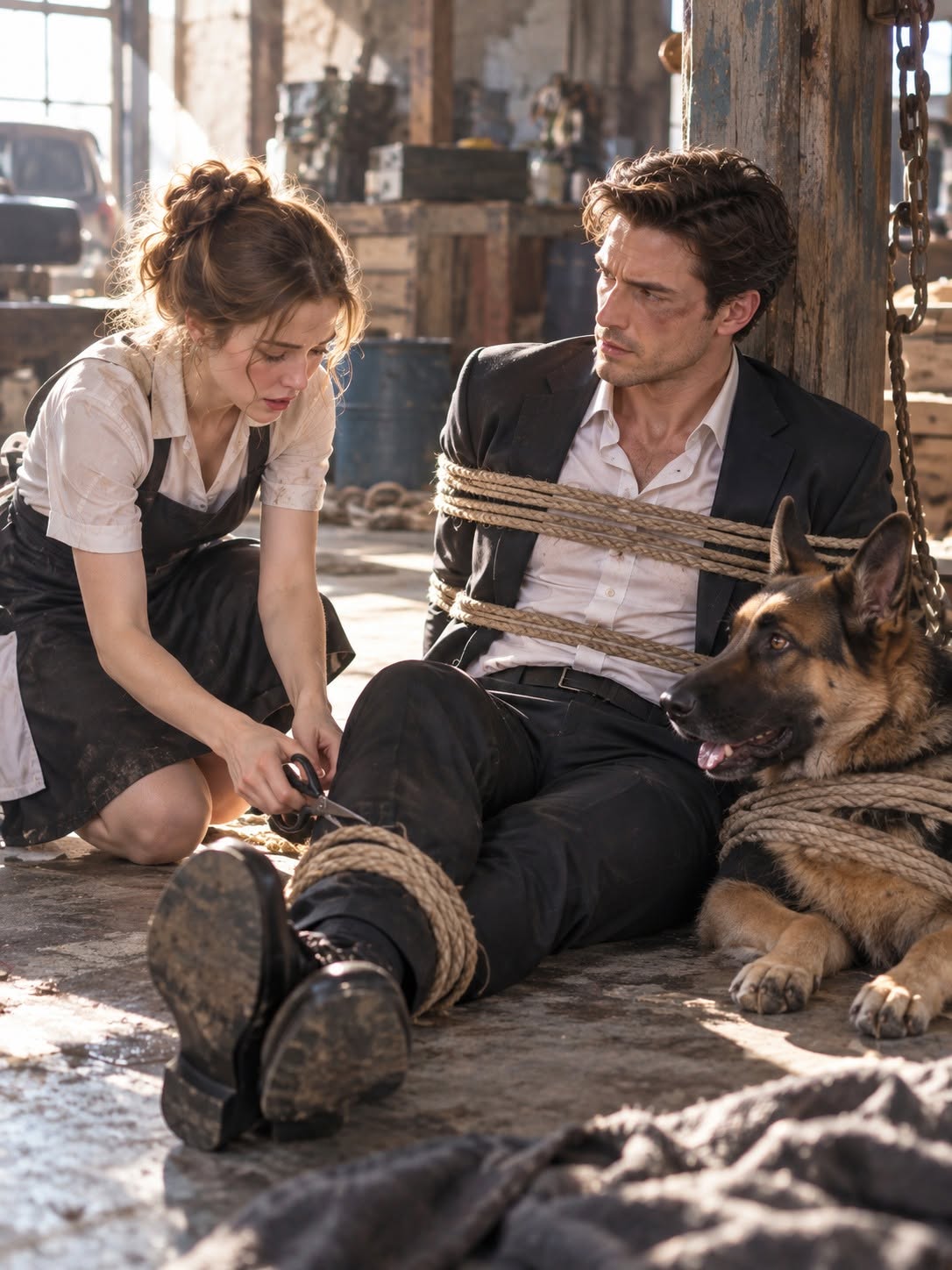 A Poor Waitress Found The Mafia Boss Tied Up With His Dog—What Happened Next Shocked Everyone