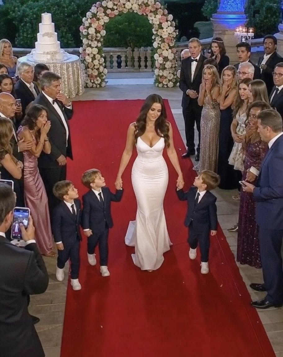 I brought my five-year-old triplet sons to my millionaire ex-husband’s wedding, and the second his family saw them, the entire mansion went completely silent.