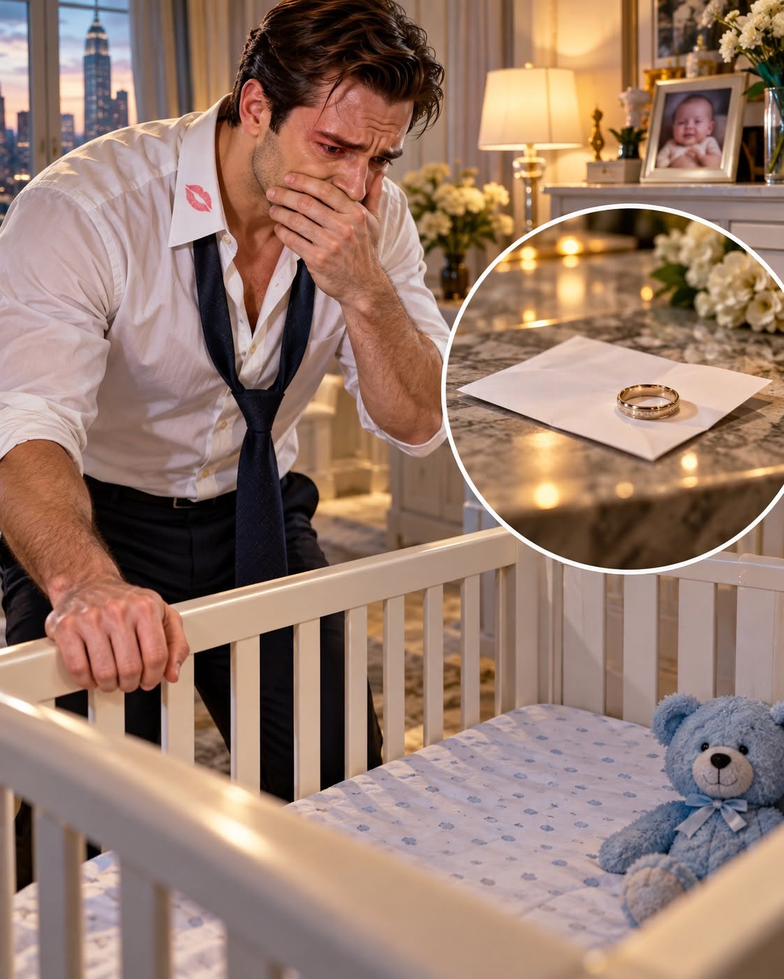 "“Where is my son?” I shouted when I walked into the nursery and found my three-month-old baby’s crib completely empty. I had just come home from a Manhattan hotel where I had spent the night with my mistress, while my wife believed I was meeting investors in Boston. Noah’s blankets, bottles, diapers, clothes, and little blue teddy bear were gone, but downstairs my wife had left behind one thing: her wedding ring beside a nine-word note. The moment I read those words, I knew Claire had discovered something—but I had no idea how much.
