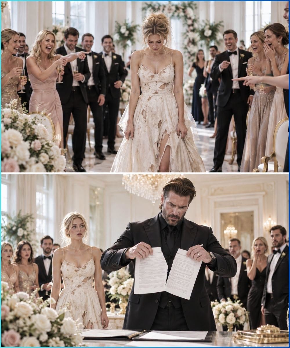Everyone laughed at her dress until the mafia boss tore up a seventy-million-dollar wedding contract
