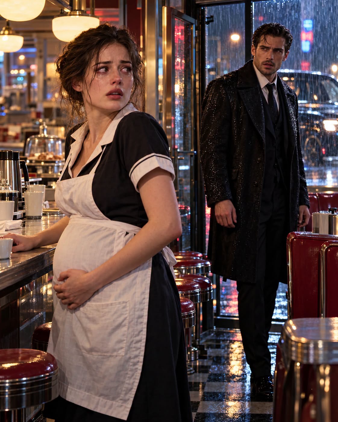 Pregnant Maid Was Thrown Out by the Mafia Boss Who Never Knew She Carried His Twins — Then Four Months Later, He Found Her at Midnight in a Diner and Realized the Woman He’d Been Searching For Was Her All Along.