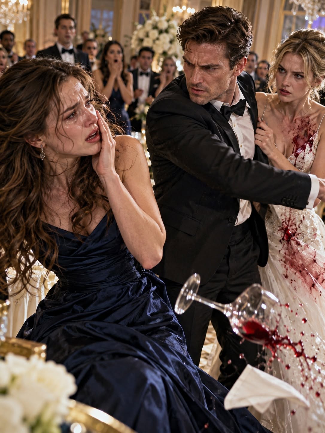 My husband slapped me across the face in front of 400 people on our fifth anniversary after his first love poured wine on her own dress and blamed me. I wiped the blood from my mouth, looked at the man I had sacrificed seven years for, and said one word: “Understood.” Then I walked out on a broken heel—and before he realized I wasn’t coming back, I had already left something behind that changed everything...