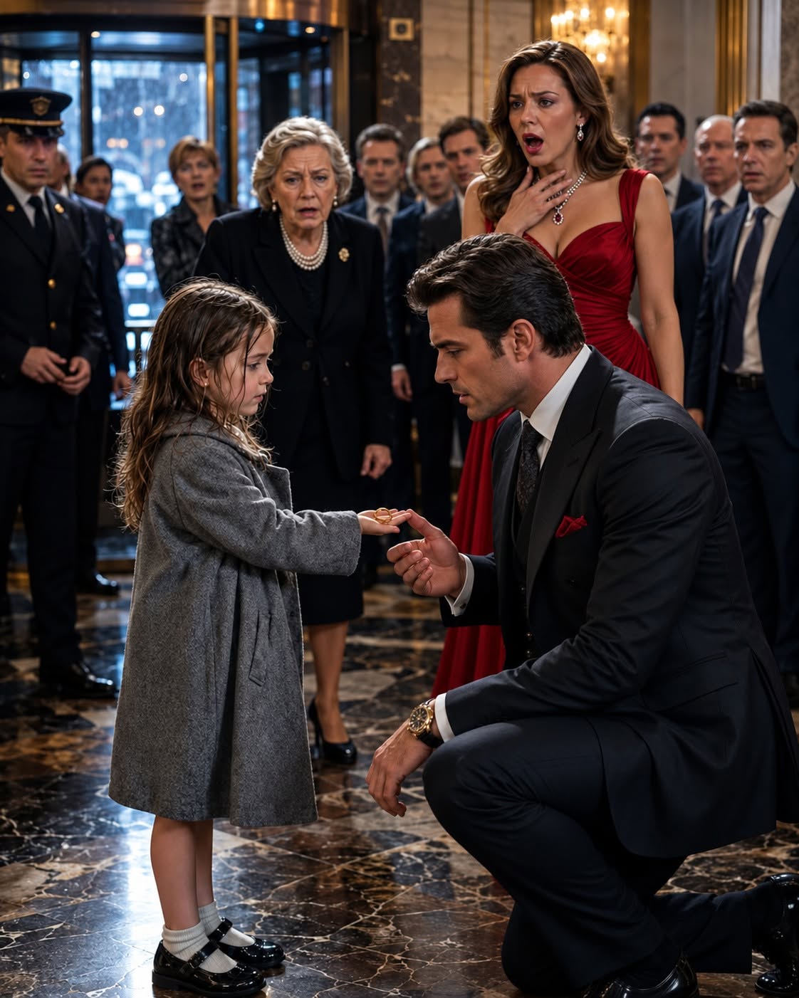 A six-year-old girl walked into my Manhattan skyscraper during a freezing November storm, held out a gold ring I hadn’t seen in nine years, and whispered, “My mom said this belongs to you.” In that instant, everything I believed about the woman I once loved, my family, and the life I had built began to crack apart.