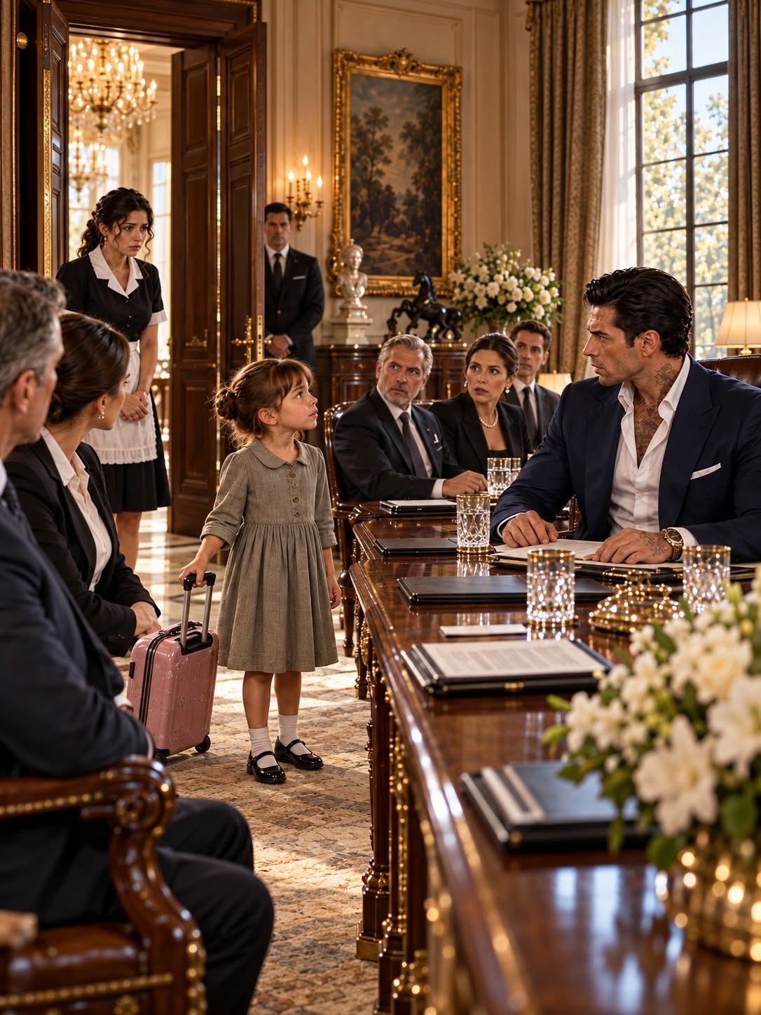 The Maid’s Toddler Walked Into the Mafia Boss’s Meeting With a Pink Suitcase and Said One Terrifying Sentence