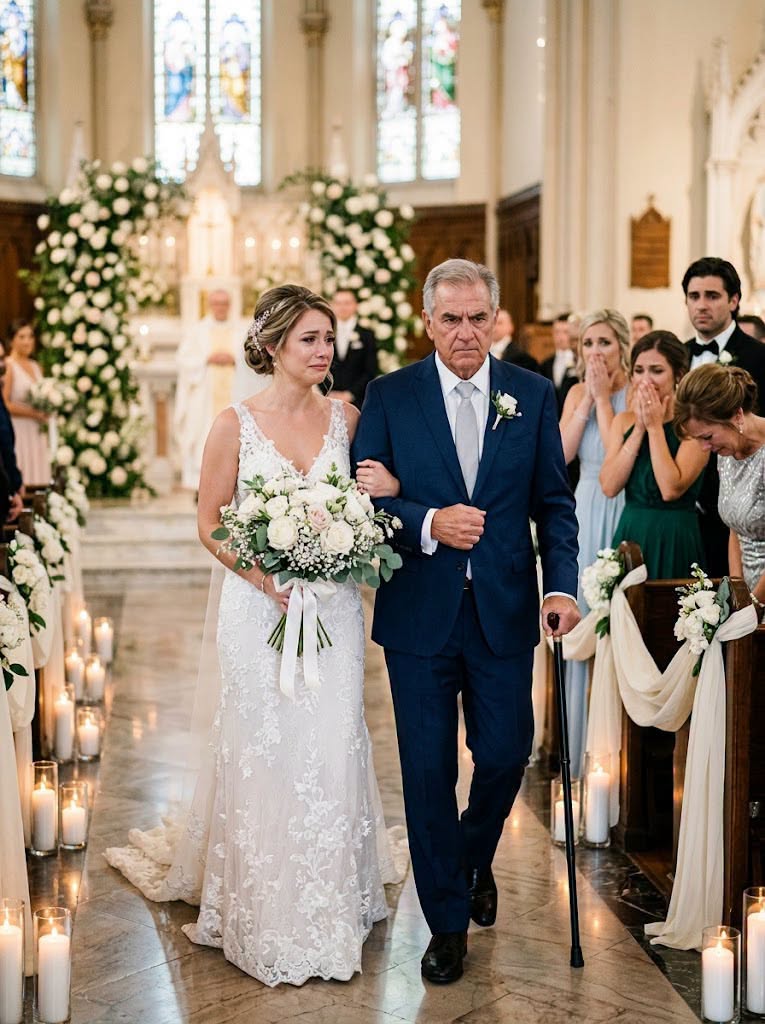 My Mom Walked Both My Sisters Down the Aisle, but at My Wedding, She Said, “I Won’t Walk My Greatest Regret.” So My 81-Year-Old Grandpa Took Her Place. Halfway Down the Aisle, He Stopped, Pointed at Mom, and Revealed a Secret That Made the Entire Church Gasp…