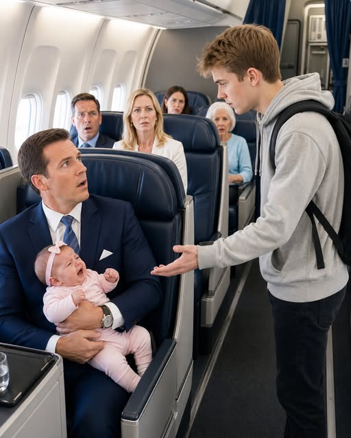 “Where Did You Learn That Song?” I Asked the 17-Year-Old Stranger Who Calmed My Newborn Daughter on a Flight With a Lullaby Only My Late Wife Used to Sing. He Went Silent—Then a Photograph Fell From His Backpack. My Wife Was Standing Beside Him, and on the Back She Had Left Me Six Words: “Protect Beckett If I Cannot.”