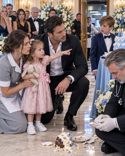 A three-year-old girl destroyed the birthday cake of one of New York’s most feared mafia boss’s sons—and for several terrifying seconds, everyone thought my daughter had just made the worst mistake of her life. Then Lily pointed toward the kitchen and whispered, “A man touched Ethan’s cake,” and Dominic Moretti’s fury turned into something far more frightening.