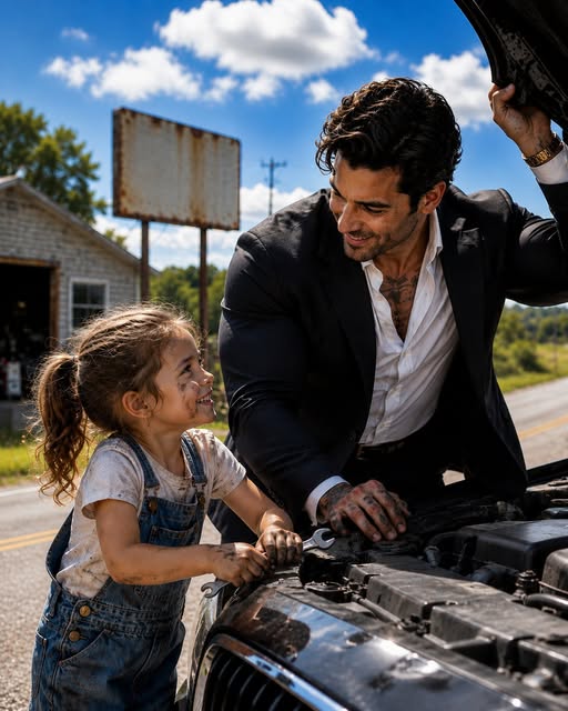 “I can fix it. My mom taught me,” the six-year-old girl told the Mafia Boss after finding his armored sedan dead on a deserted road with no cell signal. Adrian Moretti almost laughed at the tiny girl holding a wrench like a seasoned mechanic, until a black SUV appeared on that same hidden road three days later and exposed a betrayal that would lead him to the family he never knew existed.
