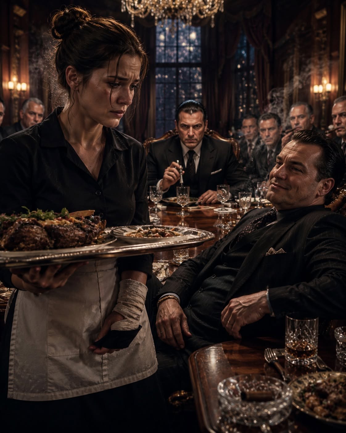 The Maid Who Hid a Broken Wrist at the Mafia Boss’s Table — By Morning, His Entire Empire Was Watching