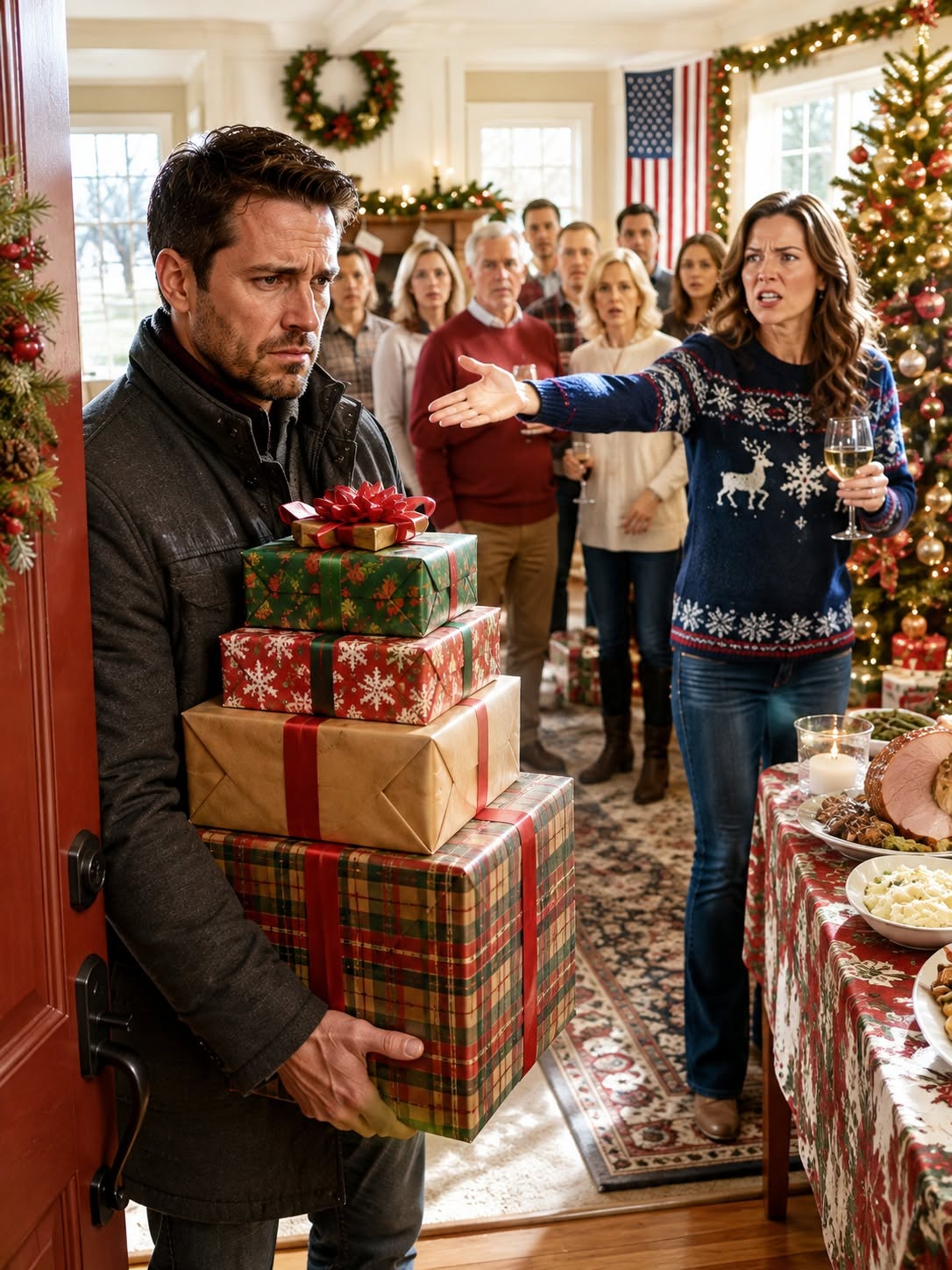I brought gifts to Christmas, but my sister smiled, ‘This year’s just for real family.’ I nodded, left quietly — then heard her laugh, ‘He thinks paying the mortgage gets him a seat.’ That night, I transferred the deed. By morning, her key didn’t work, and my phone had 47 missed calls...
