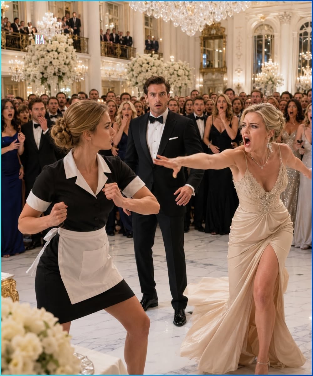The Millionaire’s Fiancée Kicked the Wrong Maid in Front of Three Hundred Guests and Learned She Had Been Trained to Stop Men Twice Her Size