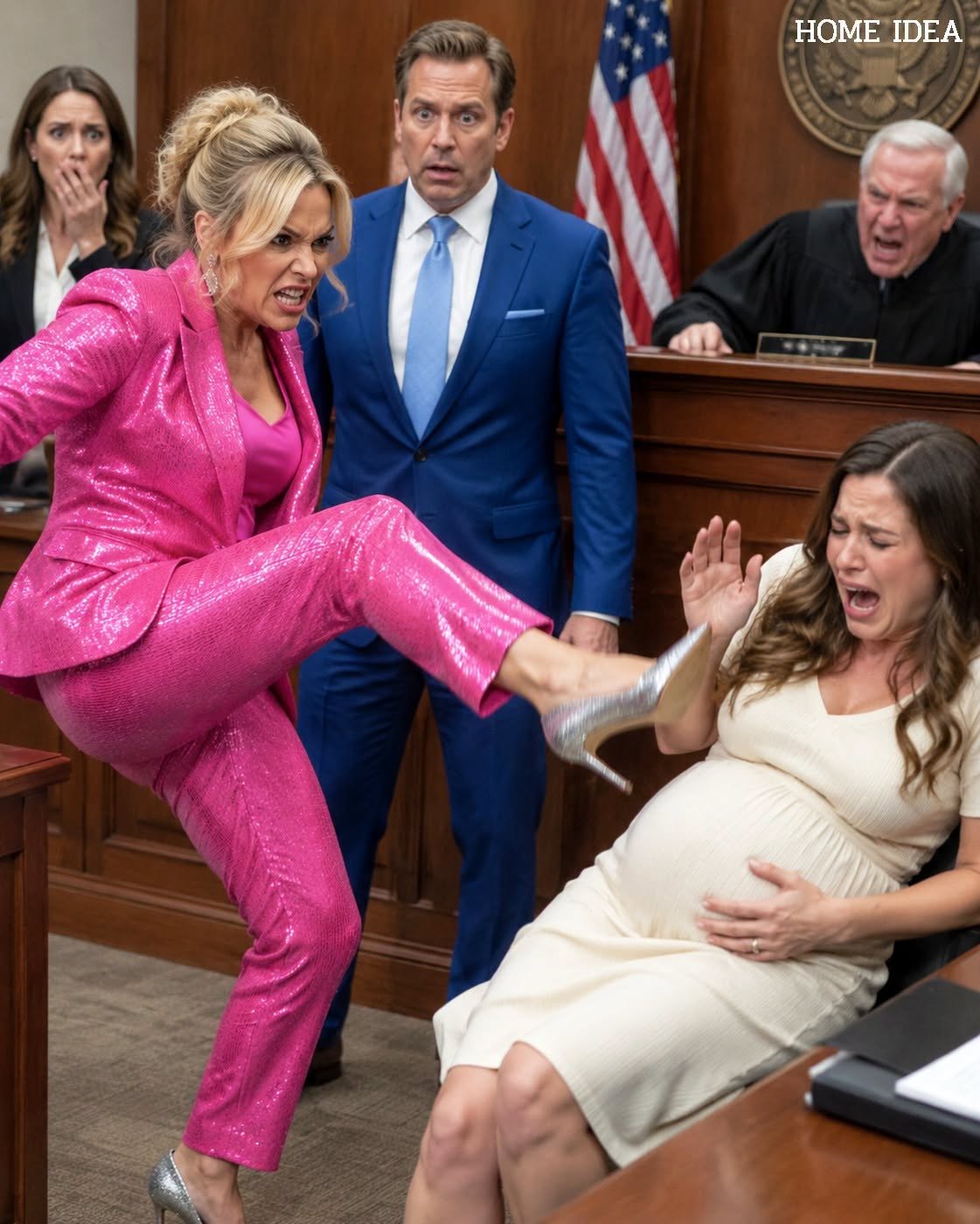 My billionaire husband watched his mistress kick my pregnant stomach in open court and told me to stop “making a scene”—but the second the judge looked up and called me by the childhood nickname only my father knew, his $3 million legal team stopped smiling.