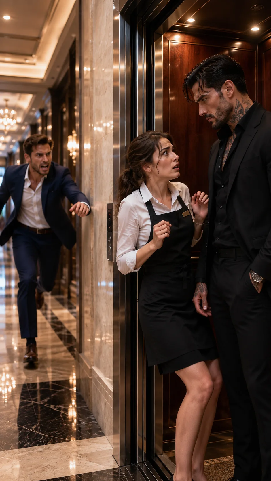THE WAITRESS WHO RAN INTO THE WRONG ELEVATOR