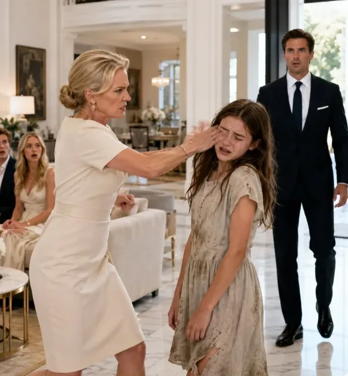 "The CEO Walked In as His Stepmother Slapped an Orphan Girl and What He Said Next Ended Her Place in the Family