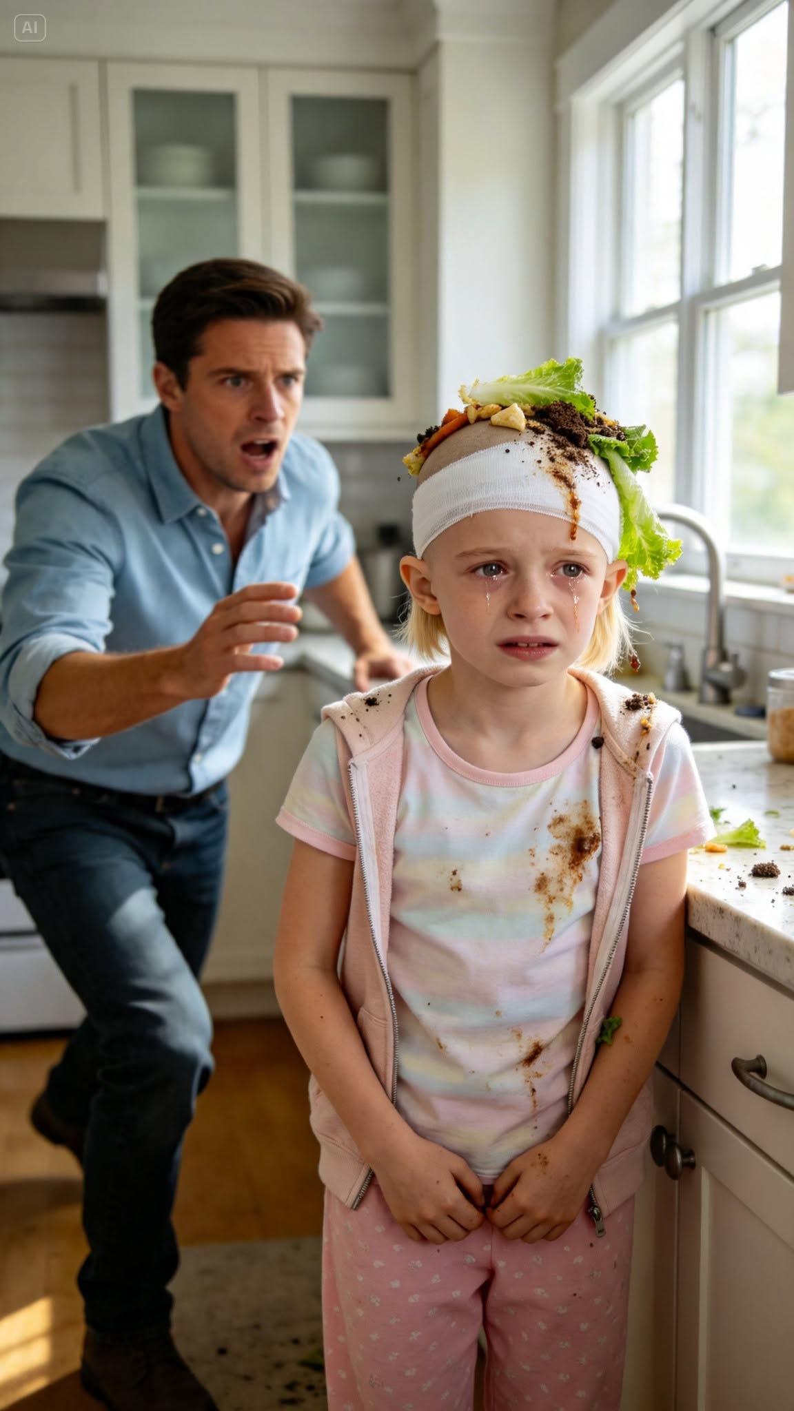 My eight-year-old daughter was fighting brain cancer when her stepmother dumped kitchen trash over her surgical bandage for vomiting after treatment. Then Lily whispered, “Mom, she waited until the nurse left.”