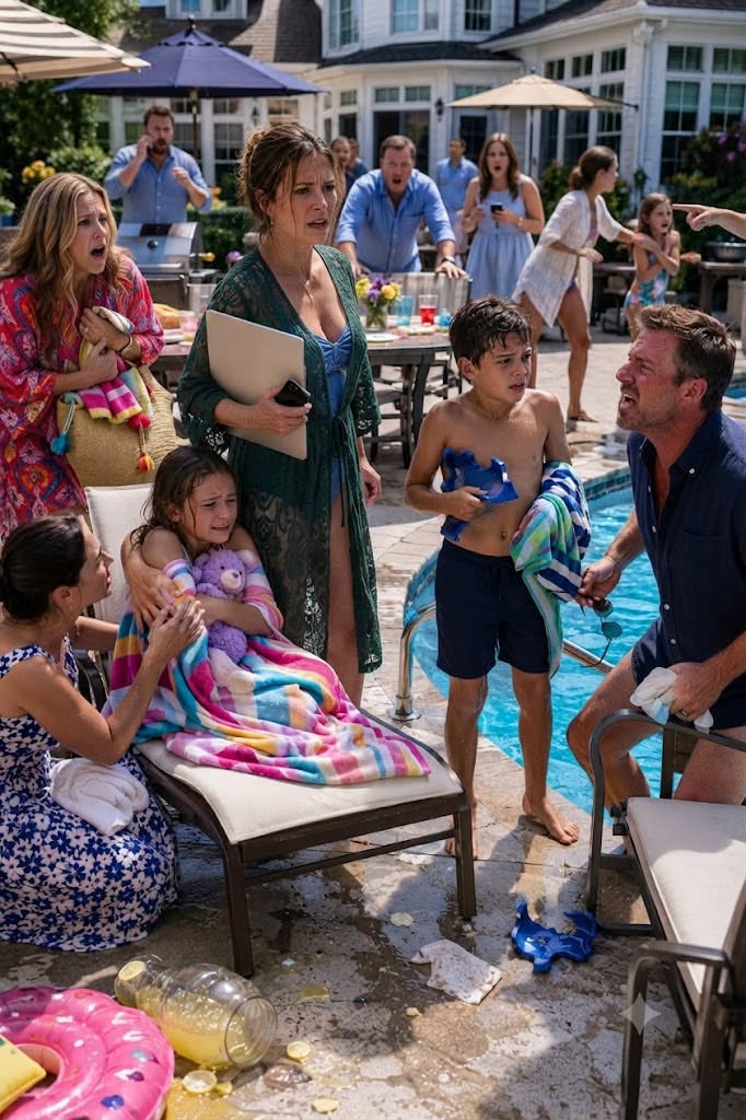 The first scream came from the deep end of my parents’ pool, sharp enough to cut through the Fourth of July music, the splash of cousins cannonballing into the water, and the hiss of burgers burning on the grill.