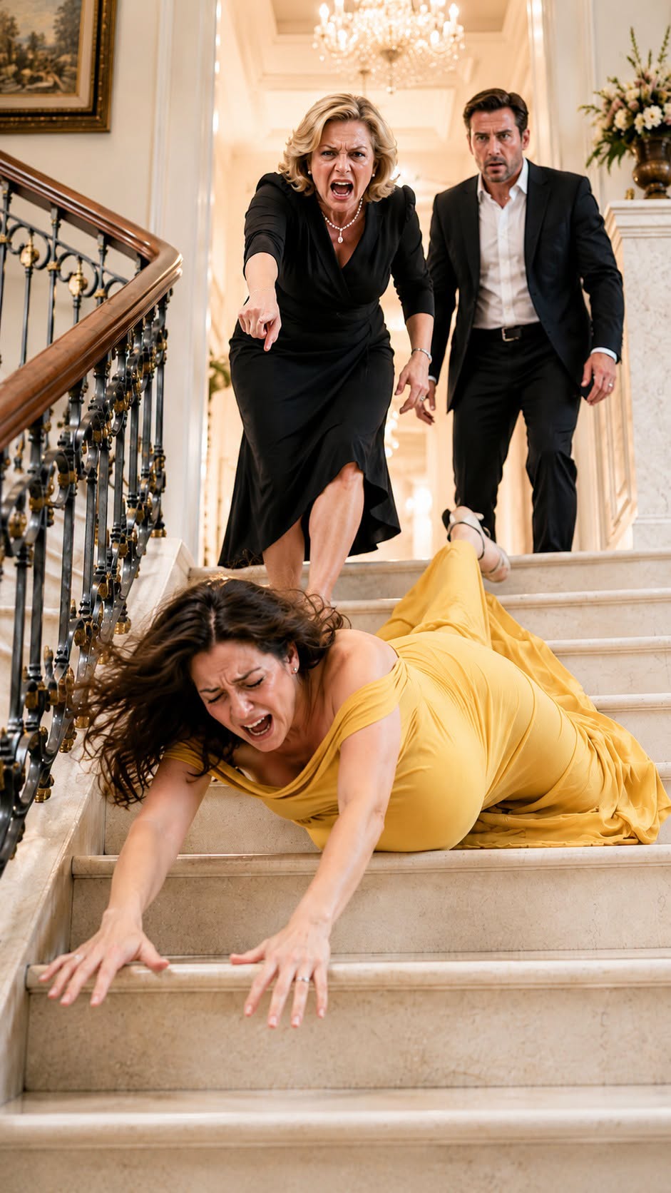 My mother-in-law stood at the top of the staircase as the paramedics took me to the hospital, then sat beside my bed and called everything “an accident”