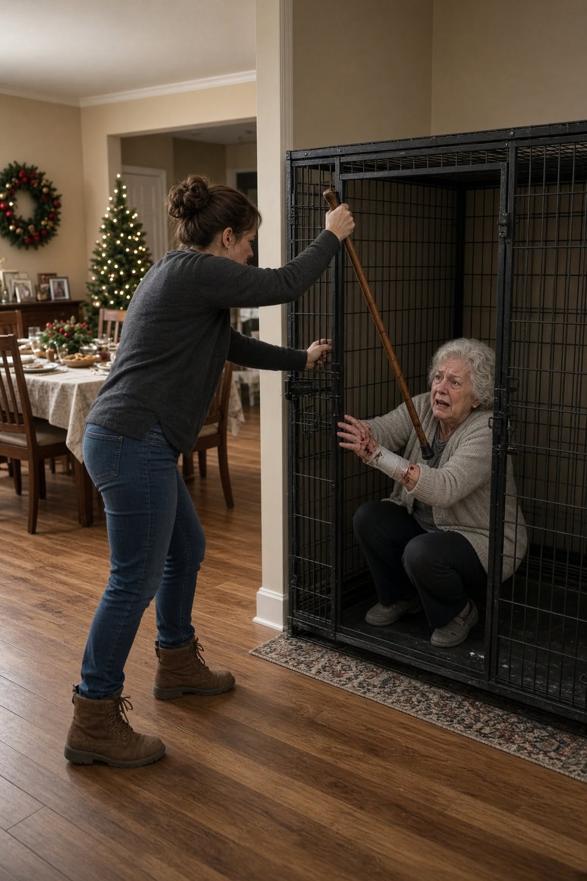 My daughter-in-law locked me inside the dog’s unused kennel and struck my injured hand with my own cane because I refused to surrender my late husband’s wedding ring