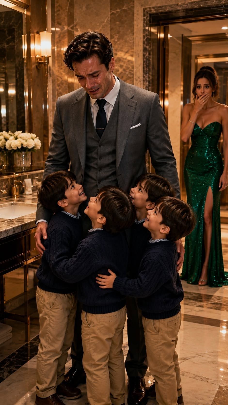 I was just about to announce my engagement to another woman when I walked into a restaurant restroom and found four six-year-old boys who looked exactly like me. Hours later, I discovered a devastating truth: my own mother had hidden my sons and completely destroyed the life I was supposed to have.