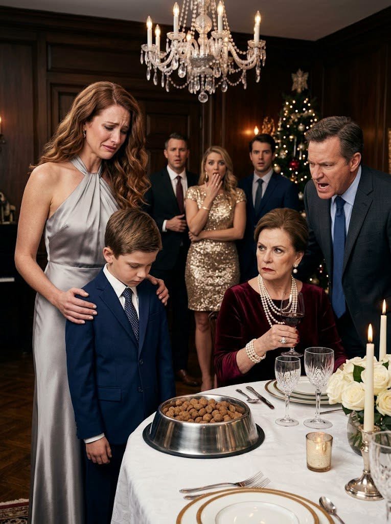 “My Millionaire Mother-in-Law Put a Dog Bowl in Front of Her Grandson at the Family Dinner: ‘Let Him Eat According to Where He Comes From’... But She Never Imagined Who Would Be the First to Stand Up”