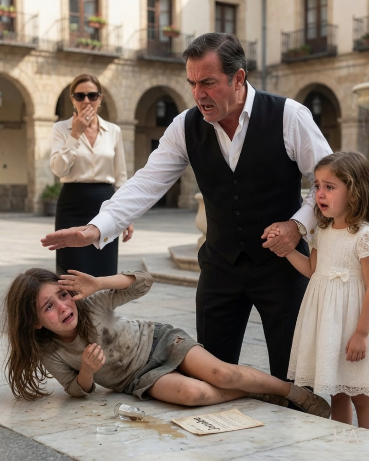 2A billionaire shoved a poor little girl to the ground for giving his silent daughter a homemade remedy… but when his daughter whispered “Daddy” for the first time, he didn’t think about apologizing. He thought about how much money that miracle could make him.