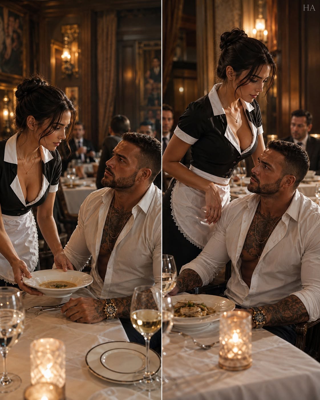 The Mafia Boss Noticed My Hands Trembling While I Served His Table… Then One Quiet Question Changed Everything