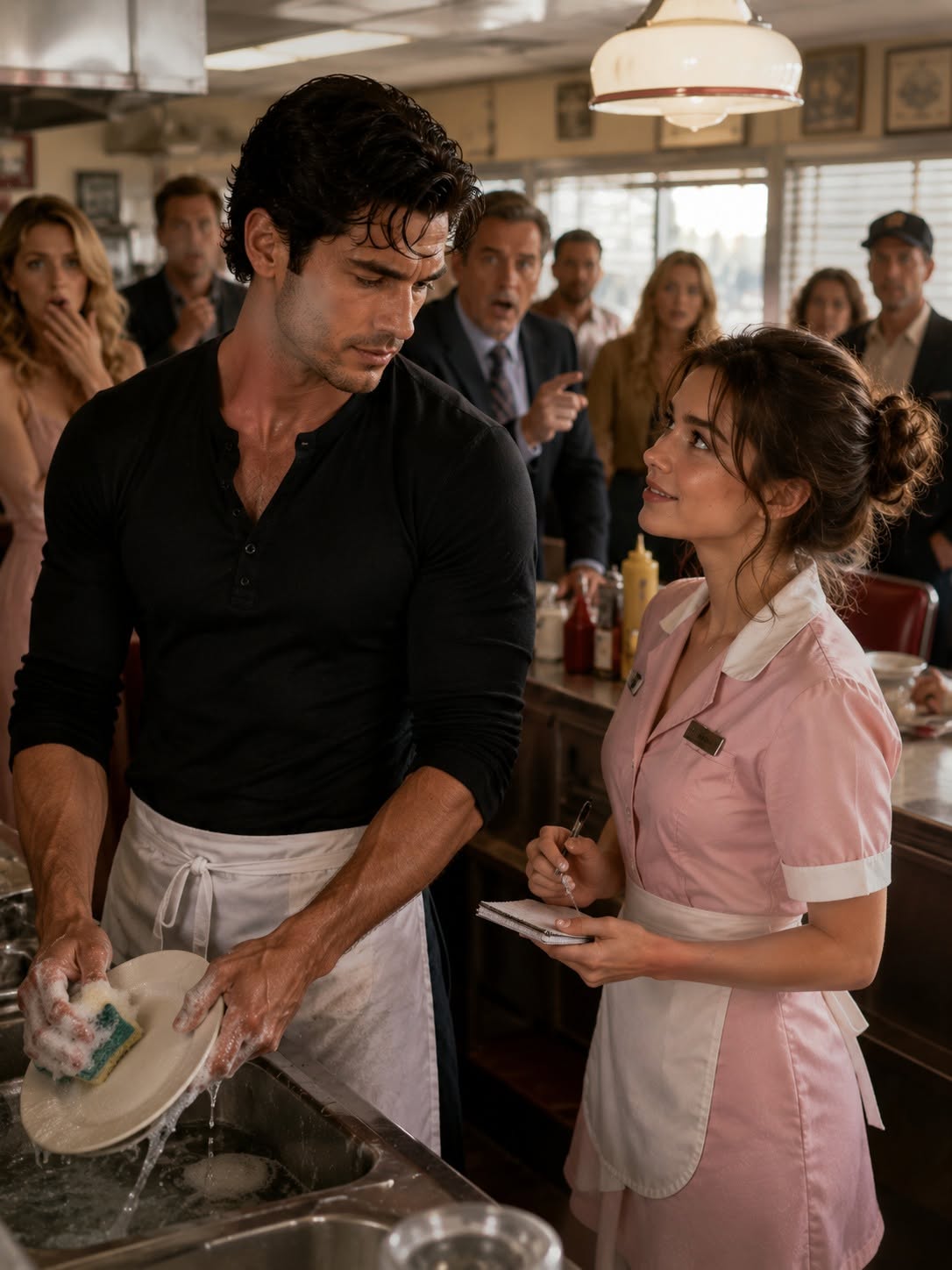 The Billionaire Washed Dishes at Her Diner—Ultil She Discovered He Was A Secret Billionaire