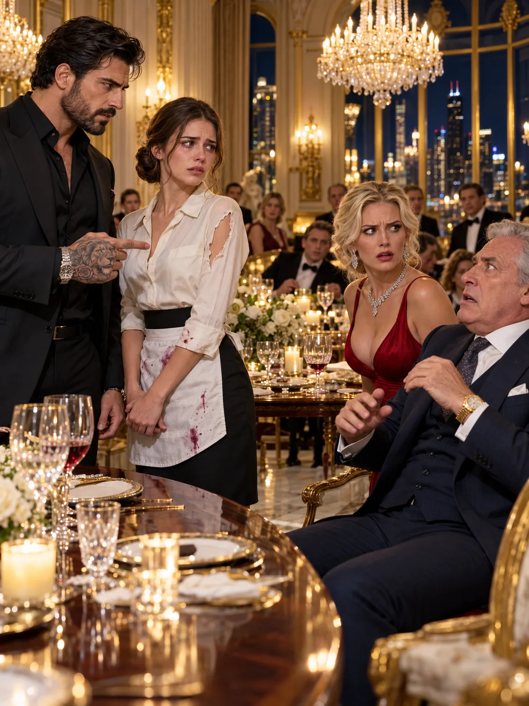 [COMPLETED] His Fiancée Ordered a Maid to Kneel Before Her Father—Then Luca Moretti Noticed Her Torn Sleeve