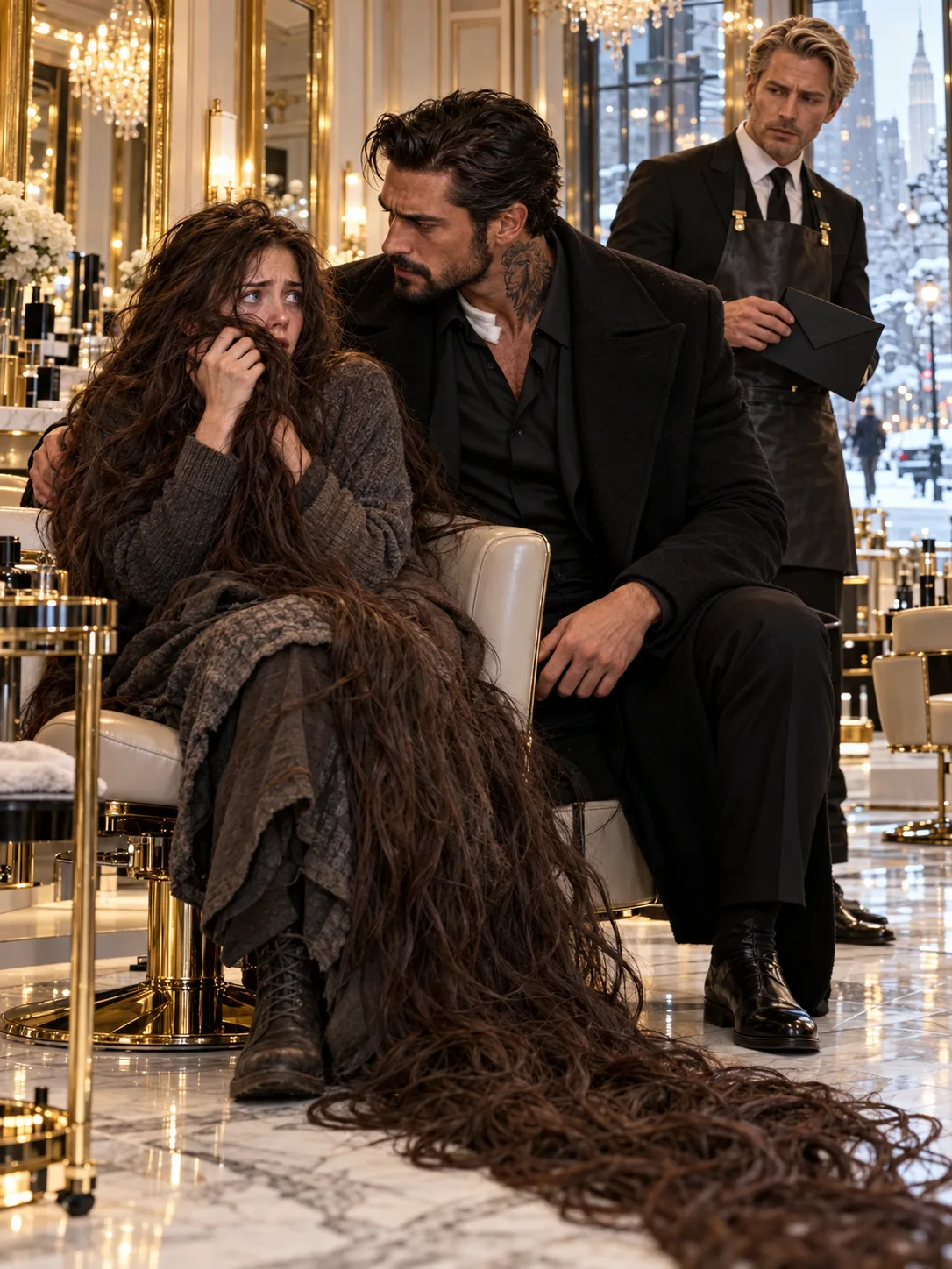 [COMPLETED] The Mafia Boss Paid $90,000 to Save a Homeless Woman’s Ruined Hair—Then Her Fear of Being Recognized Revealed Something Darker