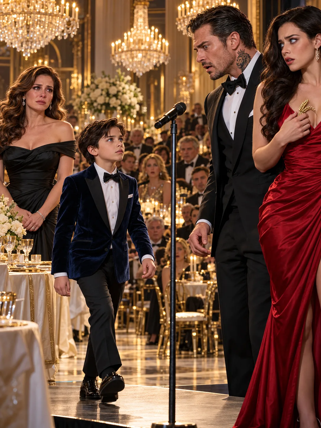 [COMPLETED] My Husband Brought His Mistress to Our Anniversary Gala—Then Our 12-Year-Old Son Walked Toward the Microphones