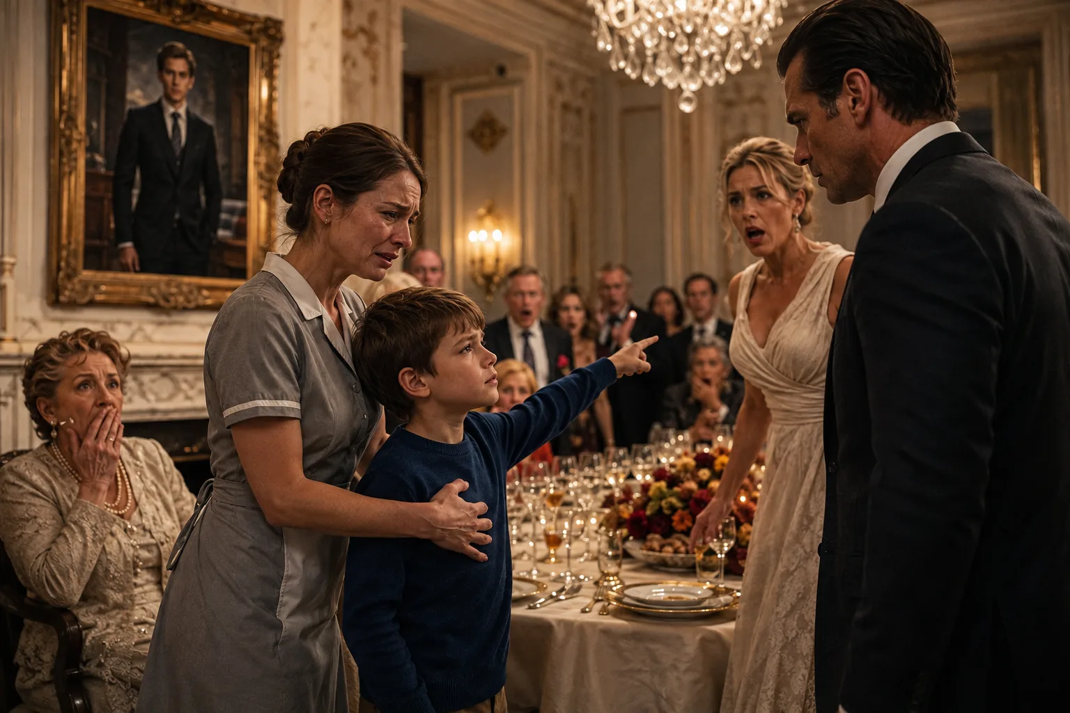 THE BILLIONAIRE’S MOTHER SAW HER DEAD SON’S EYES IN THE HOUSEKEEPER’S LITTLE BOY — THEN THANKSGIVING DINNER EXPOSED A TWELVE-YEAR LIE