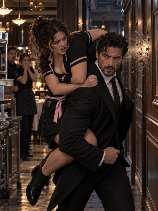 The Tipsy Waitress Poked the Mafia Boss’s Chest Because He Blocked Her Schedule—Then Armed Men Came for Them, He Carried Her Out Under Fire, and the Mystery Hidden in Her Apron Made Him Realize She Was Far More Dangerous to His Enemies Than Either of Them Knew Sienna Brooks planted one finger against the stranger’s chest and pushed. “Move.”