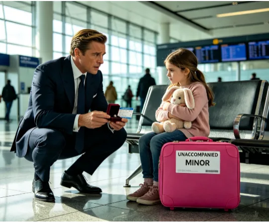 THE BILLIONAIRE FOUND HIS EIGHT-YEAR-OLD DAUGHTER AT THE AIRPORT WITH A ONE-WAY TICKET