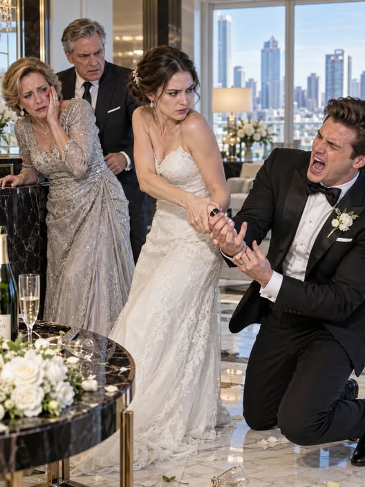 Three hours after saying “I do,” I watched my father-in-law strike his wife. When I stepped in, my new husband slapped me and hissed, “Know your place, you useless outsider.” He expected me to cry. Instead, I broke three of his fingers and took his mother to the hospital. The next morning she whispered, “Don’t let them know what I’m about to tell you.”