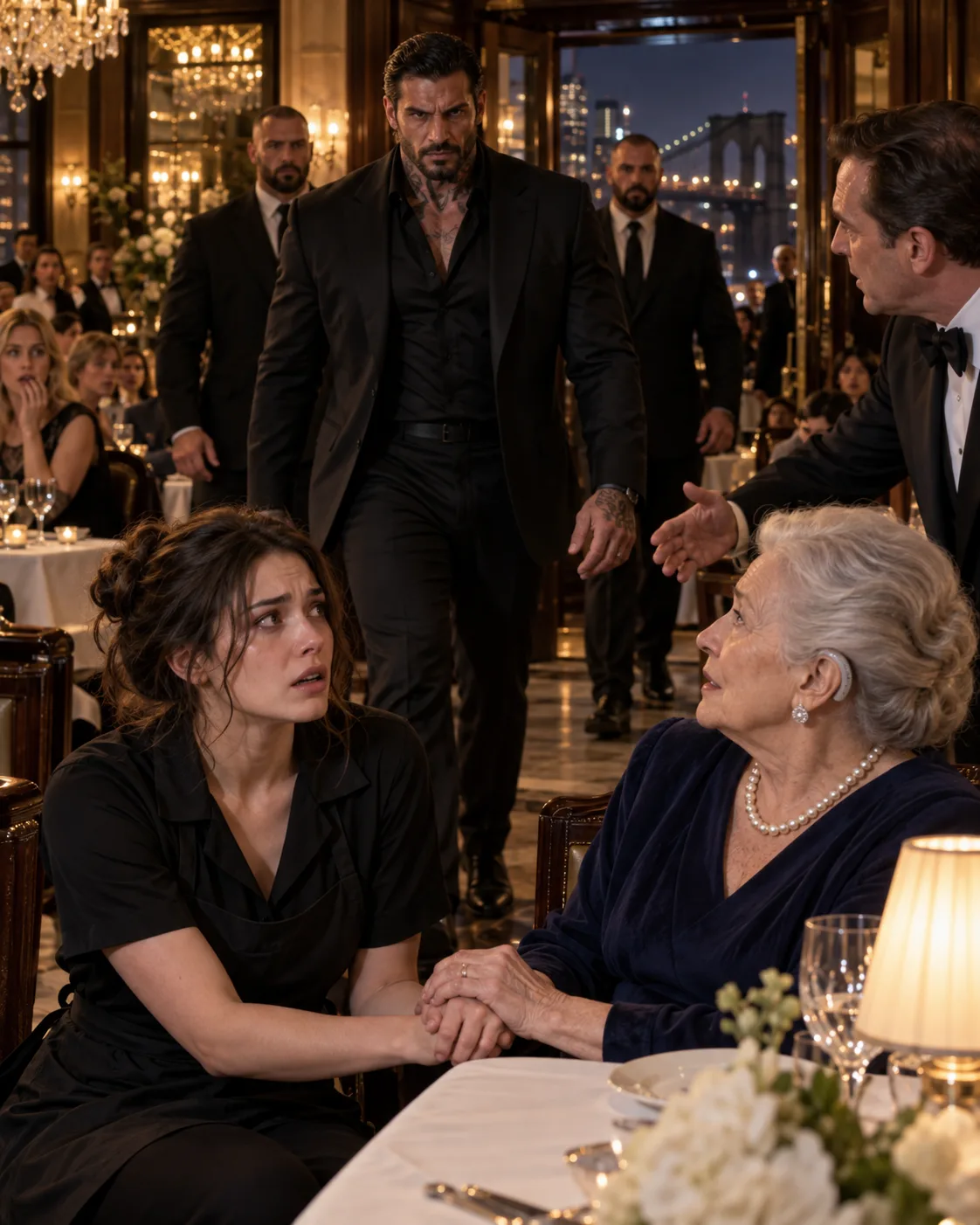 THE MAFIA BOSS WALKED INTO OUR RESTAURANT JUST AS MY MANAGER ORDERED ME TO LET GO OF HIS MOTHER—BUT SHE WAS THE ONE HOLDING ON TO ME.  “Let go of her, Lucy. Now.”