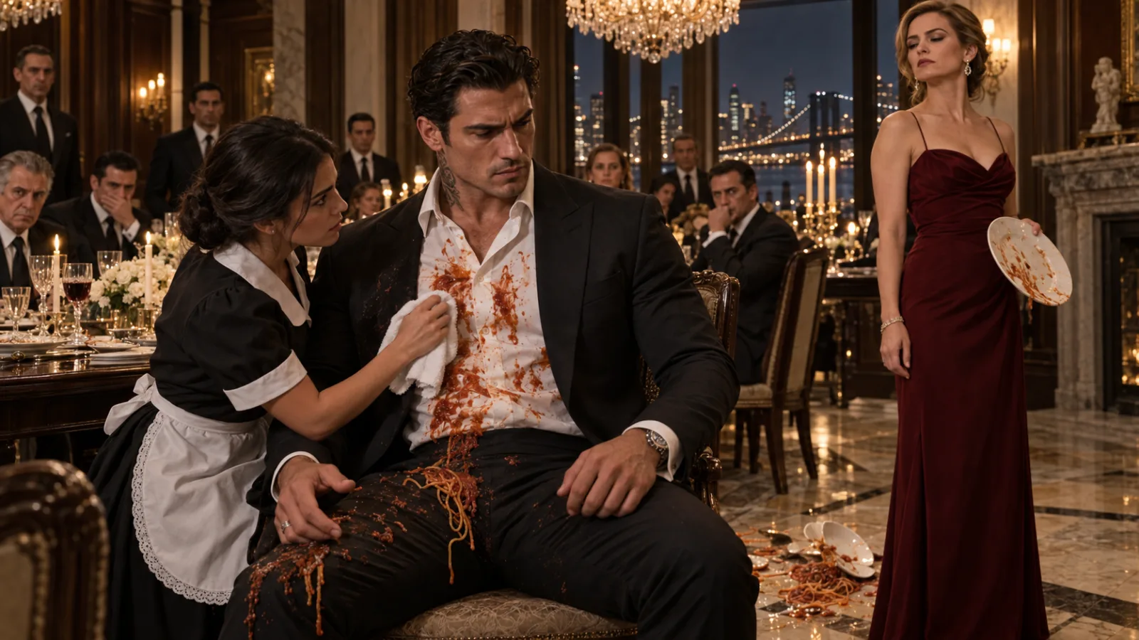 THE MAFIA BOSS’S FIANCÉE DUMPED HIS DINNER INTO HIS LAP WHEN HIS INJURED HAND COULDN’T HOLD THE FORK