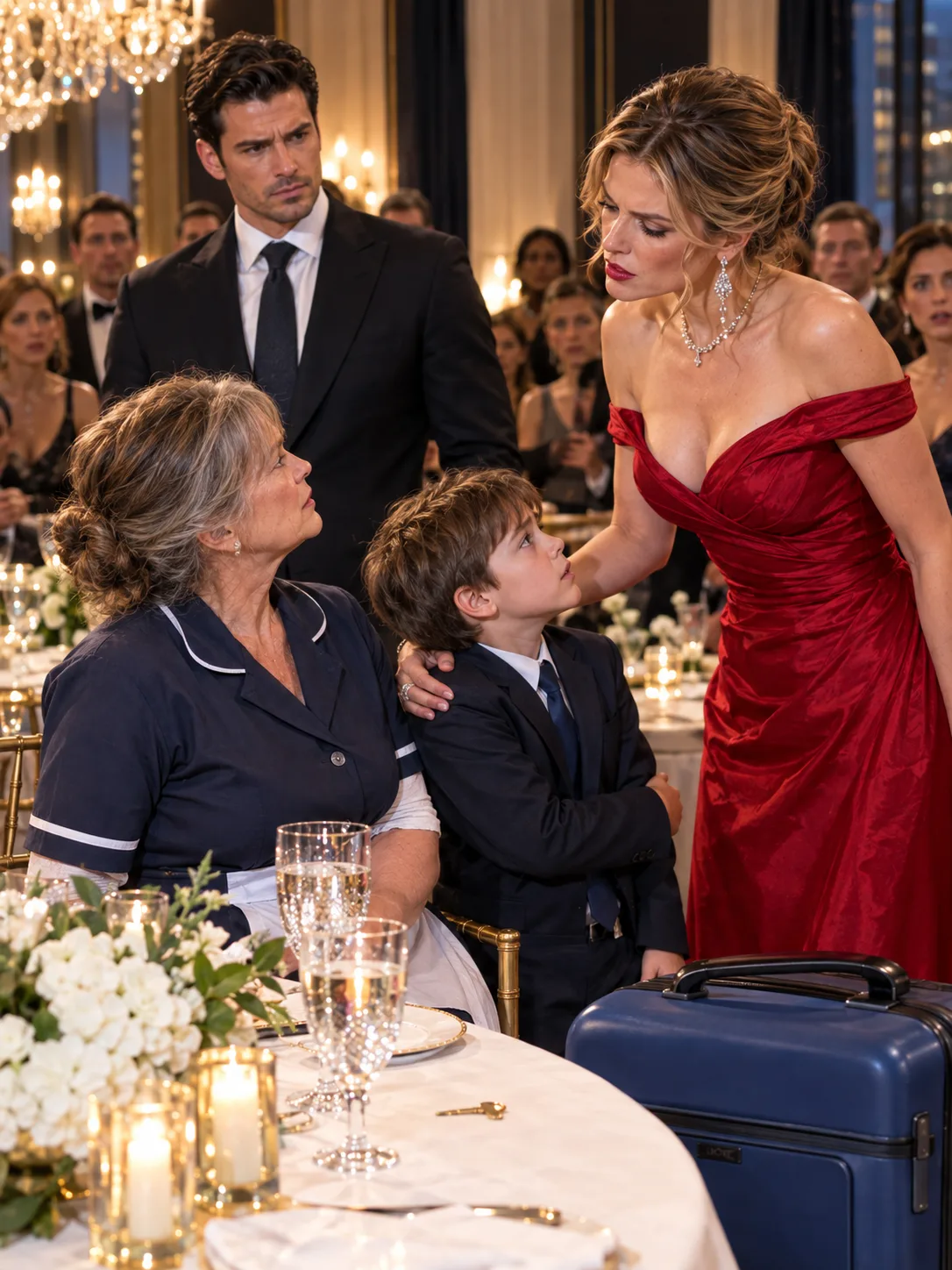CALL ME ‘MOM’ BEFORE DESSERT—OR YOUR NANNY LEAVES TONIGHT!” THE BILLIONAIRE’S FIANCÉE FIRED THE WOMAN WHO HAD RAISED HIM IN FRONT OF FORTY ENGAGEMENT GUESTS