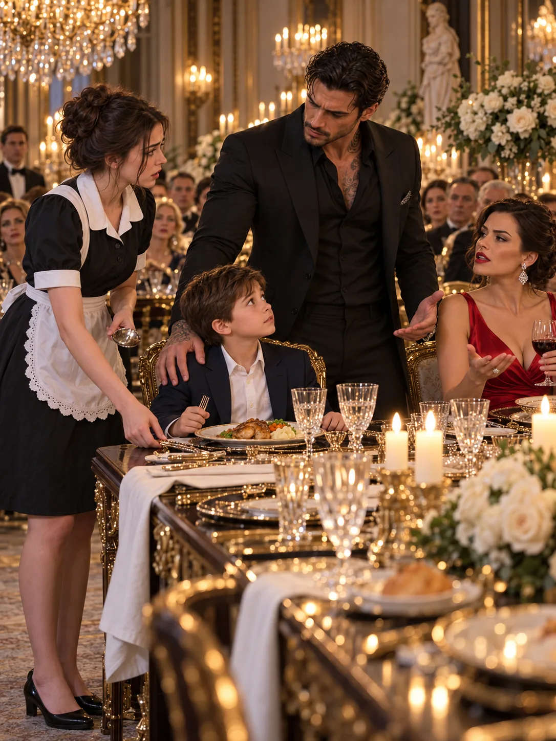 THE MAFIA BOSS WATCHED ME PLACE A DINNER PLATE IN FRONT OF HIS NINE-YEAR-OLD SON AT HIS ENGAGEMENT PARTY