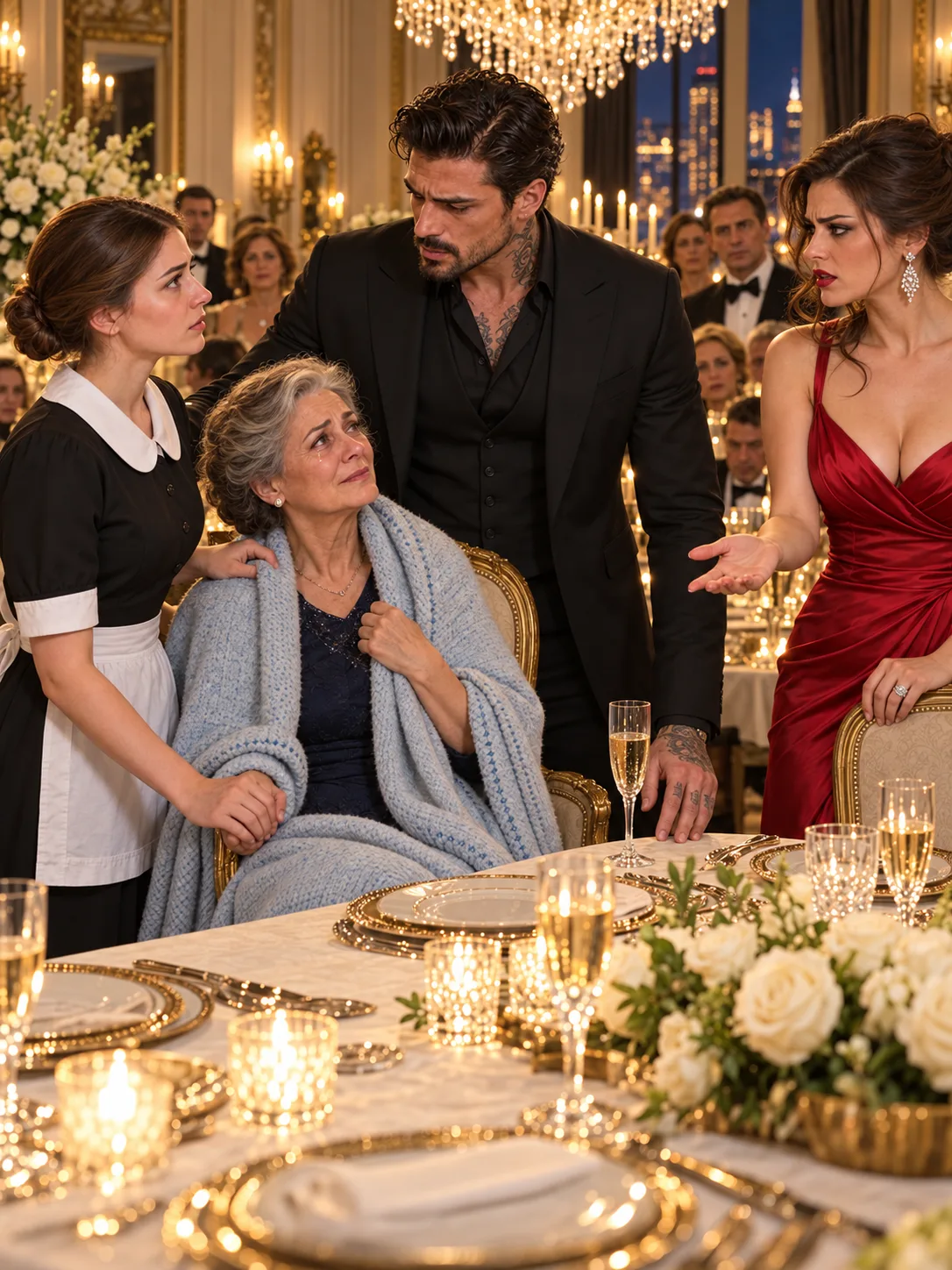TAKE THAT BLANKET OFF HER! SHE'S NOT A HOMELESS WOMAN, AND I'M NOT HAVING HER LOOK LIKE ONE AT MY ENGAGEMENT DINNER!” THE MAFIA BOSS'S FIANCÉE HUMILIATED HIS 25-YEAR-OLD MAID FOR KEEPING HIS ELDERLY MOTHER WARM