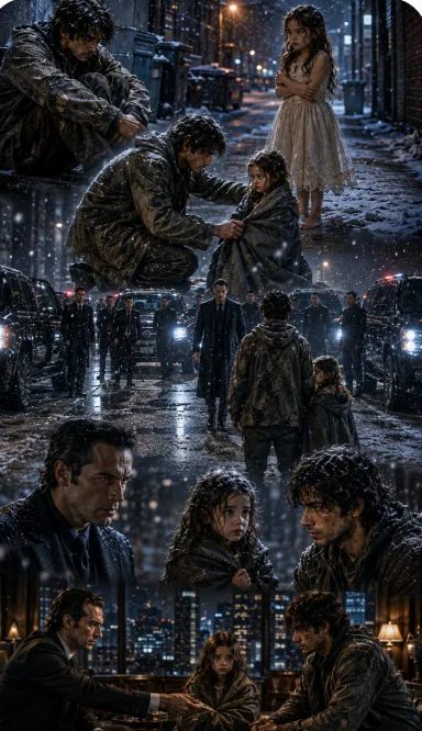 TITLE: THE BROKEN OATH  CHAPTER 1: THE STRANGER IN THE SNOW  CHAPTER 2: AN OFFER IN THE SHADOWS  The cold air hung thick with unsaid threats as the convoy of black SUVs idled in the snow-choked alleyway behind the shopping center. Noah Reed stood barefoot in the slush, his threadbare socks soaking through with freezing moisture. Yet, his gaze remained steady on Damian Cross.   Damian’s men were armed, their jackets pulled back just enough to expose custom-holstered tactical sidearms. One word from Damian, and Noah would be quietly erased into the winter night. But Damian didn’t give the command. Instead, the mob boss crouched slightly to meet his seven-year-old daughter’s gaze.  "Emily," Damian said, his voice dropping into a low, velvet tone that was surprisingly gentle. "Are you hurt?"  "No, Daddy," Emily whispered, clutching Noah’s oversized gray blanket around her tiny shoulders like an impenetrable suit of armor. "I was lost. Bad men chased me from the car. I hid... and he found me. He gave me his shoes. He gave me his blanket."  Damian looked down at Noah’s worn, mud-stained boots resting neatly under Emily’s small feet. Then, his cold, obsidian eyes lifted back to Noah’s face.   "My security team was ambushed two miles from here," Damian said, his voice flat, devoid of warmth. "Three of my best men are dead in an alley. My daughter managed to slip through an emergency storm drain. For four hours, every cop and every criminal in this city has been tearing the streets apart looking for her. And here she is. Wrapped in a torn blanket, protected by a man who looks like he hasn't eaten in three days."  "I don't care about your city," Noah replied quietly, shivering slightly as a gust of wind tore past the brick wall. "I saw a freezing child. I did what anyone would do."  "No," Damian said, stepping forward until he was less than two feet from Noah. "Most people would have walked away. The smart ones would have called the police and collected a ransom. The desperate ones would have sold her. You did neither."   Damian gestured to the tall, scarred lieutenant standing at his left flank. "Marcus. Bring him."  "Wait," Noah backed up toward the rusty van. "I don't want any trouble. Take your daughter and go. I just want to sleep."  "You don't get to sleep in a rusted tin can tonight," Damian stated coldly. "You have touched a Cross family matter. In my world, that either makes you an asset or a liability. Until I determine which one you are, you belong to me. Get in the car."  Marcus stepped forward, placing a heavy hand on Noah’s shoulder. Noah’s instincts flared—an old, buried reflex from a life long forgotten—and for a split second, Noah pivoted his shoulder and locked Marcus’s wrist with surgical precision, applying leverage against the joint. Marcus grunted, surprised by the sudden, flawless counter-move, and reached for his sidearm with his free hand.  "Stand down, Marcus," Damian ordered immediately, his eyes widening with genuine fascination.   Noah released Marcus’s wrist and stepped back, his chest heaving, his breath visible in clouds of white vapor. "I’m not getting into an unmarked car with armed men."  Emily tugged at her father's long coat. "Daddy, please. Don't hurt him. He kept me safe."  Damian looked between his daughter and Noah. The hardened criminal softened his posture by a fraction of an inch. "I give you my personal word, Noah Reed. No harm will come to you tonight. You will have warm food, dry clothes, and a heated room. Tomorrow morning, if you wish to return to this alley, I will have a driver bring you back with fifty thousand dollars in cash. But tonight, you come with us."  Noah looked at his dilapidated van, its broken heater, and the black ice creeping across the windshield. Then he looked at Emily’s pleading eyes. He had nothing left to lose anyway.  "Fine," Noah muttered.  Ten minutes later, the convoy roared through the snow-blanketed streets of Chicago, heading away from the impoverished south side and climbing toward the secluded, heavily forested hills of the North Shore. Noah sat in the leather seat of the armored vehicle, a dry wool jacket draped over his trembling shoulders. Beside him, Emily had fallen fast asleep, still refusing to let go of the corner of the tattered gray blanket.  The convoy passed through three iron security gates and pulled into the circular driveway of an imposing stone manor surrounded by high perimeter walls and roving guards.   Damian carried his sleeping daughter inside, handing her off to an elderly, gentle-faced housekeeper. "Take her upstairs, Martha. Have the medical team do a full pediatric exam immediately."  "Yes, Mr. Cross," the woman murmured, disappearing up the grand marble staircase.  Damian turned back to Noah, who stood awkwardly in the cavernous foyer, dripping melting snow onto the polished Italian marble.   "Follow me," Damian said, walking toward a pair of heavy mahogany double doors at the end of the hall.   Inside the private study, a crackling fireplace cast warm amber light across walls lined with thousands of leather-bound books. Damian walked behind a massive desk, poured two glasses of scotch, and pushed one across the wood toward Noah.  "Drink. It’ll thaw your blood."  Noah didn't touch the glass. "You checked my name."  "I did," Damian said, opening a sleek black laptop on the desk. "My intelligence network works fast. When we were on the highway, I had my team run facial recognition and the name on your hospital bracelet."   Damian turned the laptop screen toward Noah.   Displayed on the screen was a pristine, high-resolution photograph of Noah from six years ago. He was wearing a white surgical coat, a stethoscope around his neck, standing before a press conference podium. Beneath the photo was a bold headline: *CHIEF OF PEDIATRIC TRAUMA SURGERY, DR. NOAH REED, ACCUSED OF GROSS MALPRACTICE AND INTENTIONAL HOMICIDE.*  Damian looked at Noah with chilling intensity. "You were the top trauma surgeon in the Midwest. You saved hundreds of lives. And then, five years ago, you operated on the son of Senator Thomas Vance. The boy died on your table. Your license was revoked, your assets seized, and you were thrown into a state penitentiary for two years before being quietly acquitted on an appeal."  Noah’s fists clenched at his sides. The phantom pain of a shattered life rushed back into his veins. "Why did you bring me here, Damian?"  Before Damian could speak, the glass double doors behind them burst open.   Marcus stood in the doorway, blood dripping down his sleeve, his face pale and frantic. "Boss! We have a breach at the perimeter! And... it’s Emily. Something is wrong with her. She just collapsed. She’s seizing!"  CHAPTER 3: THE GHOST IN THE MEDICAL WARD  The world inside the Cross estate shattered into chaos in a matter of seconds. Red emergency lights bathed the grand hallways in an eerie crimson pulse, and the distant, muffled *thump-thump* of suppressed gunfire echoed from the eastern perimeter gate.  "Vance's mercenaries," Marcus spat through gritted teeth, racking the slide of his automatic rifle. "They tracked the convoy. They’re hitting the courtyard to finish what they started in the alley!"  Damian didn't hesitate. He pulled a heavy silver handgun from his desk drawer, his face turning into a mask of pure, lethal fury. "Lock down the security sectors. Eliminate every intruder. Nobody leaves this estate alive."  "Wait!" Noah shouted, stepping directly into Damian’s path. "You said Emily is seizing. Where is your private medical team?"  "On the third floor," Damian snapped, trying to push past Noah. "I have two personal physicians on payroll. They can handle a seizure."  "Not if she was exposed to what I think she was," Noah said, his voice ringing with absolute authority. All traces of the meek, broken homeless man had vanished. The aura of a veteran trauma chief took over. "When I held her behind the dumpster, her pupils were sluggish and her fingertips were cyanotic. It wasn't just hypothermia. She was exposed to a neurotoxin or a synthetic organophosphate. If your doctors give her standard anti-epileptic drugs, her respiratory system will paralyze in three minutes. Take me to her!"  Damian locked eyes with Noah for a razor-thin heartbeat. In those scarred, weary eyes, Damian saw no fear of bullets, no greed for money—only the fierce, unshakable instinct of a healer.  "Third floor. Now," Damian ordered.  The three men sprinted up the sweeping staircase just as an explosion rattled the mansion’s stained-glass windows below. Heavy gunfire erupted in the main courtyard as Damian's private security engaged the assault team.   They reached the third-floor medical suite—a state-of-the-art trauma room equipped with top-tier surgical tools, ventilators, and monitors. Inside, two doctors in scrubs were frantically trying to hold Emily down on an examination table. The little girl was convulsing violently, white foam bubbling at the corners of her lips, her heart monitor screaming a frantic, erratic cadence of 180 beats per minute.  "Doctor Bradley! What's her status?" Damian roared.  "She’s in status epilepticus, Mr. Cross!" the older doctor shouted, trembling as he drew liquid into a syringe. "I’m prepping ten milligrams of Diazepam to stop the convulsions!"  "Stop! Drop that syringe!" Noah commanded, barging into the room.   Dr. Bradley looked up, outraged. "Who the hell is this vagrant? Security, get him out—"  Noah didn't waste time arguing. He grabbed Bradley’s wrist, twisted the syringe away, and slammed it onto the metal tray. Noah grabbed a penlight from the counter and pried open Emily’s eyelid.   "Pinpoint pupils. Copious secretions. Fasciculations in the neck muscles," Noah diagnosed in rapid-fire succession. "This is not epilepsy. It’s Sarin-derivative poisoning. She absorbed it through skin contact before she escaped her kidnappers. Diazepam will drop her blood pressure and stop her heart. We need Atropine and Pralidoxime immediately!"  "He’s insane!" the second physician yelled. "You can’t administer high-dose Atropine without toxicological confirmation!"  "Look at her oxygen saturation!" Noah pointed to the monitor, which was flashing *71%*. "Her airways are flooding with fluid! She has less than ninety seconds before irreversible brain hypoxia!"  Damian stepped forward, pressing the barrel of his cold silver handgun against Dr. Bradley’s forehead. "Give him whatever drug he asks for. If my daughter dies, neither of you walks out of this room."  Bradley turned ghostly white, immediately rushing to the locked pharmaceutical cabinet and grabbing the vials of Atropine.   "Draw two milligrams IV push, now!" Noah ordered, stripping off his wet jacket and grabbing sterile gloves. His scarred hands moved with frightening speed and uncanny elegance. The muscle memory of twenty years in the emergency room took over.   "IV line is blown!" the nurse cried out. "Her veins have collapsed from shock!"  "I need a central line kit and a scalpel," Noah said without looking up. "I'll do an emergency femoral cutdown."  "Without local anesthetic?" Bradley gasped.  "She’s unconscious. She won’t feel it, but she will die if I don't get venous access right now."   Noah took the scalpel. For a fraction of a second, the phantom memories of the courtroom, the accusations, the dead child of Senator Vance flashed before his eyes. His hands trembled. *You killed a child,* the media had screamed. *You're a butcher.*  Then Emily gasped weakly, her small hand brushing against the bloody sheets.   Noah exhaled. His hands became steady as stone.   With one swift, masterful incision, Noah exposed the femoral vein, inserted the catheter, and secured the line. "Atropine in! Push one gram of Pralidoxime! Bag-valve mask, ventilate at twenty breaths per minute!"  The medication surged through Emily’s bloodstream. For thirty agonizing seconds, the room was silent except for the blaring monitors and the muffled gun battles two floors below.   Then, the chaotic rhythm on the cardiac monitor slowed. The erratic spikes smoothed out into a stable, rhythmic sinewave. Emily’s violent shaking ceased. Her oxygen levels climbed: *82%... 89%... 95%.*  She took a deep, clear breath on her own and settled into a peaceful sleep.  Noah stepped back from the table, peeling off his gloves with trembling fingers. His shirt was soaked in sweat. He braced himself against the steel sink, gasping for air.  Damian walked over to Emily’s bedside, gently brushing a strand of hair from his daughter's forehead. The crime boss turned to Noah. For the first time, Damian’s eyes held something rare: profound, unyielding respect.  "You saved her," Damian said softly. "Twice."  Suddenly, the heavy steel doors of the medical wing were kicked open.   Three men in black tactical gear and Kevlar vests entered, submachine guns raised, their red laser sights painting the room. They weren't Damian's guards.  "Target secured," the lead gunman spoke into his radio headset. "Eliminate the boss and the doctor."  CHAPTER 4: BLOOD ON THE GLASS  The red laser dot hovered directly over Noah’s chest.   In that split second, time seemed to slow down. Damian Cross didn't shout. He didn't flinch. Moving with the blinding speed of a predator born in the underworld, Damian seized the heavy metal tray table, flipping it violently upward. A hail of 9mm bullets chewed into the stainless steel, sparking violently and sending surgical instruments clattering across the tiled floor.  Damian dropped to one knee, fired three precise shots through the gaps of the overturned table. Two mercenaries collapsed instantly, blood blooming across their tactical vests.   The third mercenary lunged forward, tackling Damian against the glass display cabinet. The cabinet shattered, raining sharp shards of tempered glass onto the floor. Damian and the intruder wrestled for control of the weapon, the mercenary’s combat knife flashing in the harsh fluorescent light.  Noah glanced toward the examination bed. Emily was still asleep, oblivious to the violence erupting three feet away. But the mercenary had managed to pin Damian against the wall, driving the tip of the combat blade toward Damian's throat.  Noah didn't think. He grabbed a heavy steel oxygen tank from the corner rack, swung it with both arms, and slammed it directly against the mercenary’s helmet. The sickening crunch echoed through the room. The gunman went limp and collapsed to the floor.  Damian shoved the body off him, wiping a streak of blood from his cheek. He looked at the dented oxygen cylinder in Noah's hands, then at Noah himself.   "Remind me never to question your reflexes, Doctor," Damian breathed, adjusting his torn collar.  "We have to get Emily out of here," Noah said, his voice urgent. "If they penetrated the third floor, your perimeter is compromised."  "Not compromised," Damian replied coldly, checking the magazine of his sidearm. "Betrayed. Someone gave Vance’s strike team the security codes and the layout of this wing. Marcus!"  Marcus rushed into the room, two security guards flanking him. "Boss! Courtyard is clear. We took out eight of them, but two got away in an armored van. We found military-grade jamming equipment in their vehicle."  Damian walked up to Marcus, his eyes blazing with cold rage. "Sweep the estate. Find the mole. Check the phone logs, bank accounts, and encrypted comms of every man on my payroll. If anyone breathed in the wrong direction today, put them in the basement."  "Right away, Boss," Marcus nodded grimly and turned to mobilize the men.  Damian turned back to Noah. "Pack whatever medical supplies you need for Emily. We’re leaving."  "Where?"  "A place that doesn't exist on any map," Damian said. "My private safehouse beneath the old railway transit tunnels. No digital signals, no satellite tracking."  Within twenty minutes, Emily was wrapped securely in warm blankets and carried into an underground bunker beneath the mansion’s garage. An unmarked, heavily reinforced SUV was waiting inside a subterranean tunnel that connected directly to the city's abandoned freight network.  As the SUV navigated the dark, subterranean labyrinth beneath Chicago, Noah sat in the backseat, monitoring Emily’s pulse and temperature with portable equipment.   "Who is Vance?" Noah asked quietly, breaking the heavy silence in the car. "Why did his men try to poison a child?"  Damian, sitting in the front passenger seat, looked back through the rearview mirror.   "Julian Vance," Damian began, his voice low and dangerous. "He is the head of the Vance Syndicate and the brother of the late Senator Thomas Vance. For twenty years, Julian operated in the shadows, laundering billions through pharmaceutical companies and private defense contracts. When I seized control of the city's shipping ports, I cut off his illegal chemical pipeline."  Damian paused, his eyes narrowing at Noah. "Julian doesn't just want my territory, Noah. He wants complete control over the city’s pharmaceutical infrastructure. And five years ago... he used his brother to destroy an obstacle."  Noah’s heart skipped a beat. "What are you talking about?"  "Senator Vance’s son didn't die because of your surgical mistake, Noah," Damian revealed, dropping the bombshell with absolute certainty. "Julian Vance poisoned his own nephew with a rare, undetectable cardiac toxin. He needed the boy dead to inherit the family trust and seize political leverage. But more importantly, he needed a scapegoat. You had refused to sign off on fraudulent clinical trials for his pharmaceutical front company two weeks prior. So, Julian killed two birds with one stone. He murdered the boy, manipulated the toxicology reports, and bought off the state medical board to ruin your life."  Noah felt the air leave his lungs. His hands gripped the edge of the leather seat until his knuckles turned white.   "All these years..." Noah whispered, his voice cracking with immense pain. "I thought I failed that boy. I thought my hands were cursed. I lost my career, my home, my pride... because of a corporate assassination?"  "Yes," Damian said, his jaw rigid. "You were an innocent casualty in a war you didn't even know existed. And tonight, Julian Vance tried to kill my daughter using the same chemical research."  Damian reached into his coat and pulled out a leather dossier, handing it back to Noah.   "Inside this file is every piece of evidence, every bank transfer, and every recorded wiretap proving your innocence. I had my team dig it up three hours ago."  Noah opened the file with trembling fingers. Seeing the official documents, the forged lab tests, and the confession transcripts from the corrupt medical examiners made tears burn in his eyes. Five years of agony, guilt, and homelessness—all designed by one man's greed.  "Why are you giving this to me?" Noah choked out.  "Because," Damian said, turning around completely to face him. "Tomorrow, I am going to destroy Julian Vance and his entire empire. But I don't just want him dead. I want his name erased, his fortune dismantled, and his crimes exposed to the world. To do that, I need a man of absolute integrity to testify before the federal grand jury while my men take his empire apart."  Damian extended his hand toward Noah. "Help me protect Emily, help me bury Vance, and I will restore your medical license, rebuild your trauma clinic, and give you your life back."  Before Noah could answer, the SUV's brakes screeched violently.   The vehicle violently slammed to a halt inside the dark transit tunnel. Ahead of them, massive concrete barricades blocked the exit, and blinding floodlights suddenly illuminated the tunnel, casting long, menacing shadows against the damp walls.  From the shadows emerged Julian Vance himself, flanked by twenty heavily armed mercenaries in combat gear.  CHAPTER 5: THE AMBUSH AT SECTOR NINE  Blinding white light pierced the windshield of the armored SUV, turning the interior into a cage of harsh glare and sharp shadows.   "Ambush!" the driver yelled, throwing the vehicle into reverse.  *BOOM!*  Behind them, a massive steel blast door slammed shut, sealing the rear entrance of the tunnel. Concrete dust rained down on the roof of the car. They were trapped inside a concrete tomb, twenty feet below the city streets.  "Stay down!" Damian barked, drawing twin custom automatic pistols. He glanced at the driver. "Ram the barricade on my mark!"  "Boss, it's reinforced steel! We won't break through!"  On the other side of the floodlights, a tall, impeccably dressed man in a charcoal cashmere coat stepped forward. Julian Vance held an encrypted megaphone, his cold, aristocratic voice echoing off the curved tunnel walls.  "Damian!" Vance called out smoothly. "You're getting predictable in your old age. Did you really think your subterranean escape route wasn't logged into my surveillance grid? Step out of the vehicle with your hands empty. Hand over your daughter and the good doctor, and I might allow you a quick death."  Inside the car, Emily began to whimper, clutching Noah’s arm. "Noah... I'm scared."  Noah pulled her close, shielding her tiny body with his own. "Close your eyes, Emily. Put your hands over your ears. Remember the blanket? Nothing can hurt you while you're brave."  Noah looked at Damian. "He knows I’m in the car. Why does he want me?"  "Because as long as Dr. Noah Reed is alive, you are a living witness who can dismantle his pharmaceutical empire," Damian said through clenched teeth. "Julian cannot risk this evidence going to the Department of Justice."  Damian tapped a hidden switch under the dashboard. A secret compartment in the floor popped open, revealing four tactical assault rifles, several flashbang grenades, and body armor.   "Noah," Damian said, handing him a lightweight bulletproof vest. "Put this on Emily. And take this." Damian extended a compact Glock 19 toward Noah.  Noah looked at the weapon, shaking his head. "I save lives, Damian. I don't take them. I’ve never fired a gun in my life."  "Tonight, you might have to," Damian said grimly, strapping on a tactical vest. "Because if those men get past me, they will not show mercy to a child or a doctor."  Suddenly, Vance’s voice turned harsh. "Open fire!"  A deafening roar erupted as twenty automatic rifles opened up simultaneously. High-caliber rounds pounded against the reinforced ballistic glass of the SUV. The windows webbed with thousands of fractures, turning opaque, but the armor held.   "Driver, now!" Damian shouted.  The SUV surged forward with 500 horsepower, engine screaming. It slammed into the first line of metal barricades, sending steel poles flying like toothpicks. Two mercenaries were thrown aside as the vehicle plowed halfway through the roadblock before the engine block seized with a sickening metallic crunch.  "Out! Out! Flank to the maintenance corridor!" Damian yelled, kicking open his door and firing rapidly into the smoke.  Damian moved with terrifying combat efficiency. Every shot he fired found its mark, dropping three hostile gunners within seconds. Marcus and the two remaining guards provided covering fire, creating a narrow corridor of safety.  Noah scooped Emily into his arms, keeping her head tucked beneath his shoulder, and scrambled out of the smoking wreck. Bullets pinged against the concrete floor near his feet, kicking up sharp stone fragments.   "This way!" Marcus pointed toward a heavy metal service door marked *SECTOR 9 - PUMP STATION.*  They sprinted through the doorway just as a grenade detonated behind them, blowing the heavy iron door off its hinges and sending a wave of fiery pressure that knocked Noah and Marcus to the ground.   Noah landed hard on his back, absorbing the impact to protect Emily. Pain shot through his ribs, but he held the little girl tight. She was crying, but uninjured.  Marcus groaned, clutching his leg—a jagged piece of shrapnel was embedded deep in his thigh, arterial blood pulsing through his torn trousers.  "Marcus!" Damian knelt beside his lieutenant, applying immediate pressure, but blood poured freely between his fingers. "He's hit the femoral artery! He’ll bleed out in two minutes!"  "Keep moving, Boss..." Marcus gasped, his face turning gray. "Leave me... hold them off..."  "No one gets left behind," Damian said, his voice straining with rare desperation.   "Move aside!" Noah shouted, crawling over.   Noah tore off his belt and wrapped it high around Marcus’s upper thigh, using a fallen metal pipe as a windlass to twist the tourniquet until the spurting blood slowed to a trickle. Then, using a pair of sterile trauma clamps he had grabbed from the mansion’s kit, Noah reached directly into the wound with calm, uncanny precision, clamping the severed vessel in the dim, flickering emergency light of the tunnel.  Marcus gasped in agony, then his breathing stabilized.   "Tourniquet is locked," Noah said, wiping sweat and soot from his brow. "He won't bleed to death, but he can't walk."  "Damian!" Vance’s voice echoed from the shattered entrance. "There is no way out of Sector Nine! The entire drainage network is surrounded!"  Heavy footsteps were approaching. Damian looked down the narrow tunnel. It ended at a massive iron gate overlooking the rushing, turbulent waters of the underground storm canal fifty feet below.  They were cornered.  CHAPTER 6: THE ARCHITECTS OF RUIN  The cold subterranean wind howled through the storm canal, carrying the stench of stagnant water and ozone. Behind them, Vance's strike team was methodically clearing the corridor, their heavy tactical boots clicking rhythmically against the wet concrete.  "We have thirty seconds before they breach this room," Damian said, checking his remaining ammunition. "One magazine left."  Noah looked around the industrial chamber. Giant steel pipes, rusted drainage valves, and high-voltage electrical panels lined the walls. Above them ran a thick, insulated conduit carrying power to the city's main subway grid.  An idea struck Noah’s mind. In his years of dealing with electrical burn victims and industrial trauma, he understood the devastating power of high-voltage infrastructure.  "Damian," Noah whispered, pointing toward a massive 10,000-volt junction box bolted to the wall directly above the entryway. "If you shoot the main transformer coupling while they enter, the arc flash will ignite the methane gas pocket building up near the ceiling vents."  Damian looked up, immediately understanding the tactical genius. "It will create a thermobaric backdraft. It’ll blow the entryway shut."  "And blind anyone looking in this direction," Noah added. "Emily, Marcus, cover your eyes and open your mouths to equalize the pressure!"  Damian raised his pistol, aiming squarely at the copper-wound transformer core.   The first two mercenaries stepped into the doorway, night-vision goggles lowered over their eyes.   *BANG! BANG!*  Damian’s high-velocity hollow-point rounds shattered the ceramic insulators. A blinding blue electrical arc, brighter than the sun, exploded across the ceiling. The immense heat instantly ignited the trapped methane.   *KABOOM!*  A deafening shockwave ripped through the corridor. The ceiling of the entryway collapsed in a shower of tons of concrete rubble, crushing the lead mercenaries and sealing the doorway with an impassable wall of burning stone and rebar.  The blast plunged the entire sector into near-total darkness, illuminated only by small fires flickering in the debris.   "They’re blocked," Damian breathed, lowering his gun. "That bought us time, but the canal is our only way out."  He walked to the edge of the iron grating. Fifty feet below, the black torrent of the storm runoff surged violently toward the city’s industrial harbor. Attached to the wall was an emergency inflatable maintenance raft used by city drainage engineers.  Damian pulled the manual release lever. The heavy rubber raft dropped into the churning water, anchored by a thick steel cable.   "Noah, take Emily down the ladder first," Damian commanded. "I’ll lower Marcus with the hoist."  Five minutes later, all four of them were inside the heavy-duty raft, cutting the anchor line. The powerful current seized the boat, hurling them down the dark, cavernous tunnel at breakneck speed.  For fifteen terrifying minutes, they navigated the pitch-black waters, water spraying violently over the bow, before the tunnel suddenly opened up.   The roar of the underground canal gave way to the freezing expanse of Lake Michigan.   They emerged into Chicago's industrial harbor. The snow was falling heavily over towering shipping cranes, rusted freight containers, and silent cargo ships. In the distance, the glowing skyline of downtown Chicago looked like a distant, untouchable paradise.  A low whistle sounded from a nearby pier.   A sleek, unmarked black yacht, idling silently without navigation lights, drifted toward them. On the deck stood four of Damian’s most trusted personal bodyguards, weapons at the ready.  "Boss!" one of the guards called out, lowering a boarding net. "We intercepted the distress beacon. Step aboard!"  They were pulled up onto the heated, luxurious deck of the yacht. Warm blankets, hot coffee, and clean dry clothes were immediately provided. A secondary medical team rushed Marcus into the vessel's private stateroom to prep him for surgery.  Noah collapsed onto a leather sofa in the main cabin, his body trembling from exhaustion. Emily climbed up beside him, wrapping her small arms around his neck.   "We made it, Noah," she whispered.   "We made it, little bird," Noah smiled weakly, stroking her hair.   Damian entered the cabin after changing into a fresh black suit. He looked at Noah, his expression intense and solemn.   "We are safe for now," Damian said. "Julian Vance thinks we died in the collapse of Sector Nine. But that gives us our greatest weapon: the element of surprise."  Damian walked over to a large digital screen on the wall, bringing up a blueprint of the Vance Pharmaceutical Tower—a 60-story skyscraper in the heart of the financial district.  "Tomorrow morning at 9:00 AM," Damian said, "Julian Vance is hosting an international shareholder gala to celebrate a multi-billion-dollar merger with a foreign defense contractor. Every corrupt politician, every bought judge, and every criminal syndicate boss allied with him will be in that penthouse ballroom."  Damian placed a thumb drive on the table next to Noah.   "On this drive is the complete financial ledger of Vance’s illegal empire. But to broadcast it across every major news network and federal server simultaneously, someone needs to access the mainframe inside his private laboratory on the 45th floor—a lab that is secured with biometric medical encryption only a high-level surgeon can bypass."  Noah looked at the drive, then at Damian. "You want me to infiltrate Vance Tower."  "I am going with you," Damian answered. "We walk into the belly of the beast. We expose him to the world, and we end this war forever."  CHAPTER 7: INTO THE LION'S DEN  At 8:30 AM, the blizzard over Chicago had quieted into a gentle, sparkling snowfall. The glass façade of the Vance Pharmaceutical Tower soared into the gray winter sky, gleaming like a monument to absolute corporate power.   Limousines and armored sedans lined the private avenue outside, dropping off dignitaries, foreign investors, and high-ranking city officials in black-tie attire.   In a secluded underground parking garage across the street, a nondescript delivery van sat silently.   Inside the van, Noah Reed looked at himself in the mirror. He barely recognized the man staring back. Gone were the frayed clothes, the ragged beard, and the hollow, haunted look of a homeless vagrant. He was dressed in a tailored charcoal suit, his hair neatly cut, his face shaved, and his posture upright.   He looked like Dr. Noah Reed again—the chief of surgery who had once commanded respect across the entire medical community.  "How does it feel?" Damian asked, sitting beside him while checking the action of a silenced sidearm concealed beneath his tuxedo jacket.  "It feels like wearing someone else's skin," Noah murmured, adjusting his silk tie. "I spent five years hiding in the dark. Now we're walking through the front door."  "You belong in the light, Noah," Damian said solemnly. "The men who put you in the gutter are the ones who belong in the dark. Remember the plan."  "At 9:15 AM, during Vance’s keynote speech, your team cuts the secondary power grid to initiate the backup generator cycle," Noah recited. "That will open a three-minute window where the biometric scanners on the 45th floor switch to emergency medical override. I use my old chief credentials to access the central research server, upload the decryption virus, and broadcast the files to the DOJ and national media."  "And while you do that," Damian’s eyes turned cold as ice, "I will be in the penthouse ballroom, ensuring Julian Vance doesn't leave the stage alive."  Damian handed Noah a small, encrypted earbud. "Emily is safe on the yacht, guarded by twelve of my best men. Let's finish this."  They split up at the entrance. Damian, using a high-level VIP invitation seized from one of Vance's corrupt associates, smoothly blended into the crowd of billionaires entering the grand elevator bank toward the 60th-floor ballroom.   Noah, wearing a forged visitor’s badge and carrying a leather medical briefcase containing the decryption hardware, slipped into the service elevator and pressed the button for the 45th floor.  The elevator climbed silently. *Floor 20... 30... 40... 45.*  *Ding.*  The doors parted to reveal a pristine, sterile hallway bathed in white LED light. Armed private security guards patrolled the perimeter, but they paid little attention to a well-dressed man carrying medical documentation—many visiting scientists were attending the pharmaceutical symposium.  Noah walked briskly down the corridor toward the heavy titanium doors of the Central Chemical Research Lab.   "Noah, I'm in the ballroom," Damian’s voice crackled through the earpiece. "Vance is taking the podium. Marcus is cutting the power in ten seconds."  "I’m outside the main lab," Noah whispered, leaning against the wall near the biometric terminal.   *3... 2... 1.*  The lights flickered and dimmed to a deep amber emergency glow. The low hum of the massive backup generators kicked in.  *EMERGENCY OVERRIDE ACTIVATED,* the terminal chimed. *PLEASE PRESENT SENIOR MEDICAL CREDENTIALS.*  Noah pressed his thumb against the glass scanner. His heartbeat thundered in his ears. Would the system recognize a surgeon who had been disgraced five years ago?  *SCANNING... DR. NOAH REED. CREDENTIAL MATCH. WELCOME, CHIEF OF SURGERY.*  The heavy titanium doors hissed open.   Noah slipped inside, closing the door behind him. The laboratory was massive, filled with rows of cryogenic storage tanks, chemical synthesis chambers, and a glowing quantum server tower at the center.  Noah rushed to the main console, plugged the thumb drive into the terminal, and began the upload sequence.   *DATA EXTRACTION: 12%... 34%... 58%...*  On the screens, thousands of suppressed documents flashed by: synthetic toxin formulations, illegal human trials in offshore facilities, wire transfers to corrupt judges, and the definitive toxicology report proving that Senator Vance's son was murdered with a lethal injection of synthetic potassium—signed directly by Julian Vance.  "Damian, the upload is almost complete," Noah spoke into his mic. "The evidence is bulletproof. Every federal agency in the country will have it in thirty seconds."  Suddenly, a cold, metallic click sounded behind Noah’s head.  "Fascinating," a smooth, cultured voice said from the shadows. "I must admit, Dr. Reed, I never expected you to crawl out of your dumpster and dress so nicely."  Noah froze.   Julian Vance stepped into the light, flanked by four heavily armed bodyguards. In his hand was a custom revolver aimed directly between Noah’s eyes.  CHAPTER 8: THE PRICE OF DECEPTION  Noah didn't move. He kept his hands visible, his fingers inches away from the terminal keyboard where the upload progress bar was flashing *89%*.  "Step away from the console, Doctor," Julian Vance commanded, his cold smile oozing arrogance. "Or I will paint this expensive server with what little brains you have left."  Noah slowly took two steps backward. "You knew we were coming."  "Of course I knew," Vance chuckled, walking closer while his men took tactical positions around the lab. "Did you really think Damian Cross was the only one with informants? When the power grid glitched, my AI monitoring software flagged an unauthorized login using an antique credential code from five years ago. Who else could it be but my favorite ghost?"  Vance glanced at the computer monitor, watching the progress bar hit *94%*. He casually raised his weapon and fired two shots into the terminal’s main processing unit. Sparks exploded, screens shattered, and the upload froze at *96%*.  "A noble effort," Vance sneered, smoke curling from the barrel of his gun. "You almost played the hero. But in the real world, men like me write the rules, and men like you die in obscurity."  "You murdered your own nephew," Noah said, his voice ringing with quiet, unyielding disgust. "A twelve-year-old boy who trusted you. You poisoned him, and you destroyed my life just to cover your tracks."  "I built an empire!" Vance snarled, the polished mask of corporate elegance slipping to reveal the monster beneath. "My brother was weak. My nephew was an unnecessary heir. And you... you were an arrogant surgeon who thought his medical oath mattered more than my corporate profits. You refused to falsify those FDA trials. You brought this on yourself!"  Vance turned to his head mercenary. "Tie him to the chemical extraction chair. Set the room’s ventilation to vent the neurotoxin reserve. Let him die the same way little Emily was supposed to die. Make it look like a tragic laboratory accident."  "And what about Damian?" Noah asked, stalling for every second. "You think he’s going to let you walk out of this city alive?"  Vance laughed—a dry, grating sound. "Damian is currently surrounded in my penthouse ballroom by thirty of my elite contractors. By now, he is already dead."  *BOOM!*  A tremendous explosion ripped through the ceiling above them, raining shattered concrete, steel girders, and glass into the laboratory.   Through the gaping hole in the ceiling dropped Damian Cross, landing gracefully on the floor like a panther, an assault rifle blazing from his hip.   Before Vance’s guards could raise their weapons, Damian fired in three distinct bursts. Three mercenaries collapsed instantly. The fourth lunged toward Damian, but Damian sidestepped, seized the man’s rifle, twisted his arm with a sickening crack, and hurled him over the stainless steel railing into the cryogenic vat below.  Julian Vance shrieked in terror, dropping his revolver and scrambling toward the laboratory's private exit door.   "Damian!" Noah shouted, lunging forward.   Noah tackled Vance around the waist, bringing the billionaire crashing down against the tiled floor. Vance scrambled desperately, grabbing a heavy glass beaker and swinging it toward Noah’s face. Noah ducked, parried the strike with his forearm, and drove a powerful right hook into Vance’s jaw.   Vance collapsed against the wall, spitting blood, his expensive suit torn and ruined.  Damian walked up to Vance, his assault rifle lowered, his eyes devoid of any human mercy. He pressed the hot barrel of the weapon against Vance’s forehead.  "You threatened my daughter," Damian whispered in a voice that sounded like death itself. "You poisoned a child. You ruined an innocent man."  "Wait! Damian, wait!" Vance begged, tears of terror streaming down his face. "I have billions! Off-shore accounts in Switzerland, the Cayman Islands! Take it all! Just let me live!"  "Your money is worthless," Damian said coldly, his finger tightening on the trigger.  "Damian, don't!" Noah shouted, stepping between Damian and the fallen billionaire.  Damian looked at Noah, his eyes blazing. "Step aside, Noah. This man destroyed your life. He tried to kill Emily. He deserves nothing less than a bullet."  "If you kill him here, you make him a martyr, and you become the monster he claims you are," Noah said, his voice steady and commanding. "Look at the terminal."  Damian glanced over. Despite the damage to the screen, the auxiliary hard drive had rerouted through the cloud backup. On the shattered monitor, bold green letters flashed:   *TRANSMISSION COMPLETE. 100% UPLOADED TO DEPARTMENT OF JUSTICE, FBI, AND NATIONAL BROADCAST NETWORKS.*  In the distance, the wailing sirens of hundreds of federal law enforcement vehicles, FBI tactical units, and police cruisers echoed through the streets of downtown Chicago, converging on the Vance Tower.  "His empire is dead, Damian," Noah said softly. "The world knows everything. Let the law take his freedom, his name, and his legacy. Let him spend the rest of his miserable life rotting in a supermax prison."  Damian stared at Vance for a long, agonizing moment. Then, slowly, Damian lowered his weapon.   "You're lucky the doctor is a better man than both of us," Damian muttered.  Suddenly, Vance’s face twisted into a maniacal sneer. He reached into his inner jacket pocket and pulled out a small black detonator with a flashing red LED light.   "If I go down... everyone in this building burns with me!" Vance screamed, slamming his thumb onto the trigger.  CHAPTER 9: THE COLLAPSE OF AN EMPIRE  The high-pitched wail of a secondary countdown timer resonated through the laboratory walls.   *WARNING: STRUCTURAL CHARGES ARMED. DETONATION IN NINETY SECONDS.*  "He rigged the structural columns of the upper floors!" Damian shouted, grabbing Vance by the collar and hoisting him to his feet with one arm. "Where is the disarm code?"  Vance laughed hysterically, blood bubbling from his split lip. "There is no code! It's a binary chemical fuse! The entire top fifteen floors will pancake into the street!"  "We have to move!" Noah yelled, running toward the emergency stairwell.  "The main stairwells are compromised by the blast radius!" Damian said, dragging the struggling Vance behind him. "The express freight elevator to the helipad on the roof—that's our only chance!"  "The roof?" Noah questioned as they sprinted toward the freight lift. "We'll be trapped at the top!"  "My helicopter is inbound," Damian answered, hitting the button for the rooftop helipad. "If we reach the roof in sixty seconds, we live. If not, we fall with the tower."  The heavy freight elevator surged upward at breakneck speed. Outside the reinforced mesh cage, the skeletal steel structure of the burning building blurred past. Below them, smaller secondary explosions began tearing through the 40th and 42nd floors, shaking the elevator shaft violently.  *THIRTY SECONDS.*  The elevator violently jolted to a stop at the 60th-floor roof access. Damian kicked the emergency exit door open, bursting onto the massive rooftop helipad.   The freezing winter wind tore at their clothes. Snow swirled wildly around the open sky.   In the distance, the rhythmic *chop-chop-chop* of a heavy twin-engine transport helicopter emerged from the blizzard, its powerful searchlight cutting through the storm.   *TWENTY SECONDS.*  The helicopter hovered ten feet above the helipad, lowering a heavy winch cable.   "Noah, hook yourself first!" Damian ordered, grabbing the titanium carabiner and clipping it onto Noah’s tactical harness.   "What about Vance?" Noah shouted over the deafening roar of the rotors and the howling wind.  "Federal marshals are on board this bird," Damian replied. He clipped a secondary heavy restraint around Vance’s waist and connected it to the winch line. "He faces justice today."  *TEN SECONDS.*  "Go! Go!" Damian signaled the pilot.   The winch engaged, hoisting Noah, Damian, and Vance into the freezing air just as a catastrophic explosion ripped through the 55th floor directly beneath the helipad.   The concrete roof buckled and collapsed into a raging inferno of smoke and fire. The shockwave slammed into the helicopter, causing it to bank sharply, but the veteran pilot leveled the aircraft, climbing rapidly into the winter sky.  Hanging beneath the helicopter, Noah looked down. The top ten floors of the Vance Pharmaceutical Tower collapsed inward in a controlled implosion of dust and debris, while the lower forty floors remained intact, surrounded by hundreds of flashing blue and red emergency lights from federal convoys.  Julian Vance looked down at the destruction of his life's work, let out a pathetic, broken sob, and went completely limp in his restraints.  Ten minutes later, the helicopter touched down on the secure deck of the federal maritime compound near the harbor.   Dozens of FBI tactical agents in heavy combat gear immediately swarmed the landing pad.   Special Agent-in-Charge Miller walked forward, badges flashing, his weapon lowered. He looked at Damian Cross, then at Julian Vance, who was being dragged away in heavy steel handcuffs.  "Damian Cross," Agent Miller said, his voice stern. "We received the data dump. Every server in the Department of Justice is currently processing the biggest corporate corruption case in American history. Vance and forty-two high-ranking politicians are being arrested as we speak."  Miller turned his gaze to Noah Reed. The federal agent’s expression softened into one of profound respect.   "And Dr. Noah Reed," Miller said, extending his hand. "Five years ago, a terrible injustice was committed against you. The Attorney General has just signed a full, unconditional exoneration. The State Medical Board has already scheduled an emergency session to reinstate your medical license with full honors."  Noah stared at the agent’s outstretched hand. Slowly, he reached out and shook it.   The nightmare was finally over.  CHAPTER 10: THE HEALING TOUCH  Three days had passed since the fall of the Vance Syndicate.   The national news was dominated by headlines of the massive federal crackdown, the arrest of corrupt pharmaceutical executives, and the miraculous vindication of Dr. Noah Reed. The media called it *The Redemption of the Fallen Healer.*  Yet, far away from the flashing cameras and reporters, Noah stood inside a quiet, sunlit room at the Chicago Children's Memorial Hospital.   He was dressed in a crisp, spotless white doctor’s coat. On his chest was a brand-new badge that read: *DR. NOAH REED, CHIEF OF PEDIATRIC TRAUMA & CRITICAL CARE.*  In the hospital bed before him sat Emily Cross.   She was fully recovered, her cheeks glowing with healthy pink color, her bright blue eyes sparkling as she ate a bowl of fresh strawberries. On the chair beside her bed sat Damian Cross, dressed in an understated navy sweater, watching his daughter with a quiet, peaceful smile.  Noah walked over with a clipboard, checking her vitals. "Heart rate is 75, lungs are completely clear, and your reflexes are perfect. I’d say this patient is officially ready to go home."  Emily beamed, throwing her arms around Noah’s neck. "Thank you, Dr. Noah!"  Noah hugged her gently, a deep warmth filling his chest that he hadn't felt in five long years. "You were the bravest patient I’ve ever had, Emily."  Damian stood up, placing a hand on his daughter’s shoulder. "Emily, why don't you go with Martha to the garden downstairs? Daddy needs to talk to Dr. Reed."  "Okay!" Emily hopped out of bed, holding Martha’s hand, and skipped happily out of the room.  When the door clicked shut, Damian turned to Noah. He pulled a thick legal envelope from his coat and placed it on the desk.  "What is this?" Noah asked.  "The deed to the newly established Elena Cross Children’s Medical Center," Damian said. "A 200-bed, state-of-the-art charitable trauma facility funded entirely by my family's private trust. It will provide free, world-class medical care to every impoverished, homeless, and neglected child in this city."  Damian looked Noah straight in the eye. "I want you to be the Medical Director and Chairman of the Board. You will have full autonomy, unlimited resources, and the power to hire whoever you want. No corrupt boards. No corporate interference."  Noah looked at the deed, overwhelmed with emotion. "Damian... this is worth tens of millions of dollars. I can't accept this."  "You saved my daughter's life when you had nothing," Damian said softly. "You gave her your only blanket and your shoes while you froze in the snow. There is no amount of money on earth that can repay that debt. But more than that... this city needs Dr. Noah Reed."  Damian extended his hand. "Will you take the position?"  Noah looked at his hands. The scars were still there, but they no longer felt like marks of shame. They were symbols of survival, resilience, and purpose.  Noah smiled and shook Damian’s hand firmly. "It would be an honor."  CHAPTER 11: THE LIGHT AFTER WINTER  One year later.  Christmas Eve had arrived in Chicago. A gentle, picturesque snowfall blanketed the city in a quiet, sparkling white mantle.   On the north side, the grand entrance of the *Elena Cross Children’s Medical Center* was ablaze with festive holiday lights. Inside the warm, bustling lobby, families gathered around a massive Christmas tree, laughter and Christmas carols filling the air. Doctors and nurses in festive scrubs moved happily between wards, bringing gifts to young patients who were on their way to recovery.  Dr. Noah Reed walked out of the main surgical suite, peeling off his surgical cap. He had just completed a grueling six-hour emergency cardiac reconstruction on a six-year-old boy whose family couldn't afford private insurance.   The surgery had been a complete, flawless success. The boy would live to see many more Christmases.  Noah walked to his corner office overlooking the city. On the desk sat framed photographs: one of his dedicated medical staff, one of the hospital's opening ceremony, and a drawing of a little girl in a gray blanket standing next to a smiling doctor, signed: *To my hero Noah, Love Emily.*  A soft knock sounded at his office door.  Noah turned.   Damian Cross stood in the doorway, wearing a warm wool coat, carrying a bottle of vintage champagne. Beside him stood Emily, now eight years old, wearing a bright red winter coat and holding a large gift box wrapped with a golden ribbon.  "Merry Christmas, Doctor," Damian smiled, stepping inside.  "Merry Christmas," Noah greeted them warmly, walking over to give Emily a big hug. "What are you two doing here on Christmas Eve?"  "We came to deliver your Christmas present," Emily said proudly, handing the heavy box to Noah. "I picked it out myself!"  Noah sat behind his desk and carefully untied the golden ribbon. He opened the box and folded back the tissue paper.  Inside lay a beautifully woven, thick cashmere blanket of the deepest, richest gray—embroidered in the corner with small golden letters: *WARMTH FOR THE HEALER.*  Noah felt a sudden, joyful lump in his throat. He ran his fingers over the incredibly soft fabric.  "I remember," Emily said softly, looking up at him with pure love, "how cold you were that night behind the shopping center. You gave me your blanket so I wouldn't freeze. Now you'll never be cold again."  Noah pulled the blanket around his shoulders, feeling the deep, comforting warmth seep into his heart. He looked out the window at the snow falling peacefully over the city he had helped save.  He was no longer the forgotten stranger in the alley.   He was home. He had a family. And for the first time in his life, Noah Reed knew that no matter how harsh the winter, the light of hope would never fade.