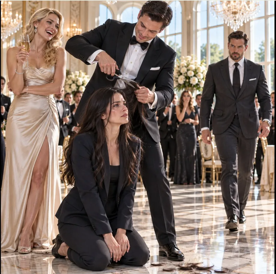 My arrogant ex-boss publicly chopped off my hair at a high-society gala to humiliate me before his wealthy fiancée, never realizing the ring in my pocket made me the true owner of his entire family empire.