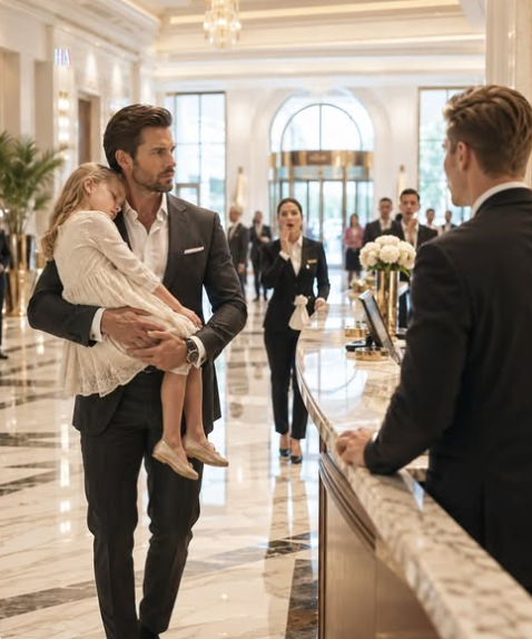 He was denied a room in his own hotel while carrying his sleeping daughter a