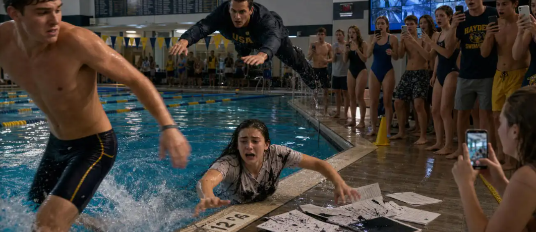 The Swim Team Star Dumped Ink On The “Scared Girl” And Threw Her Into The Pool… Minutes Later, His Career Was Finished 😡