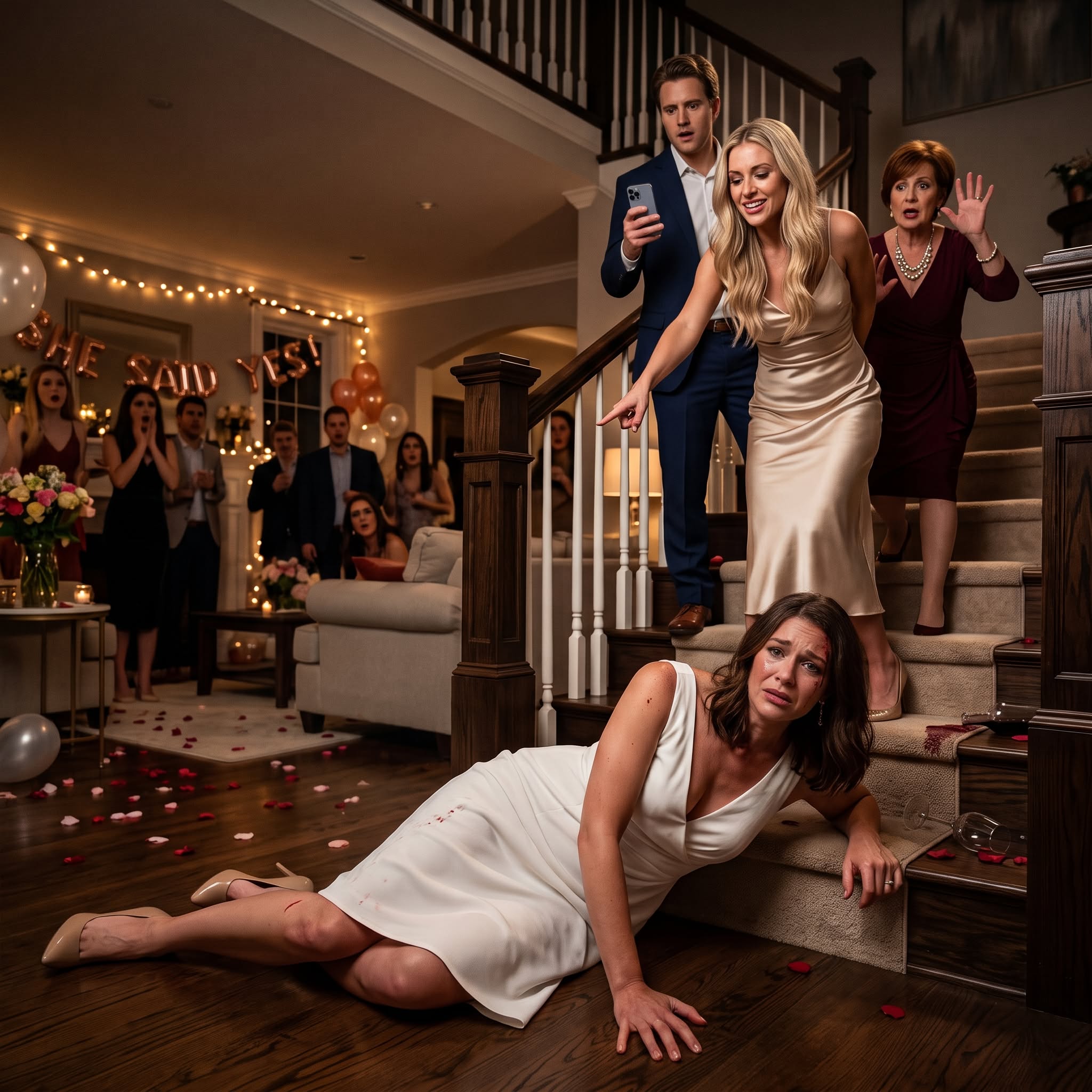 MY COUSIN PUSHED ME OFF A BALCONY AT HER REHEARSAL DINNER, AND MY FAMILY CALLED IT A JOKE—BUT HOURS LATER, MY X-RAYS REVEALED A HORRIFYING TRUTH AND TRIGGERED A 911 CALL.