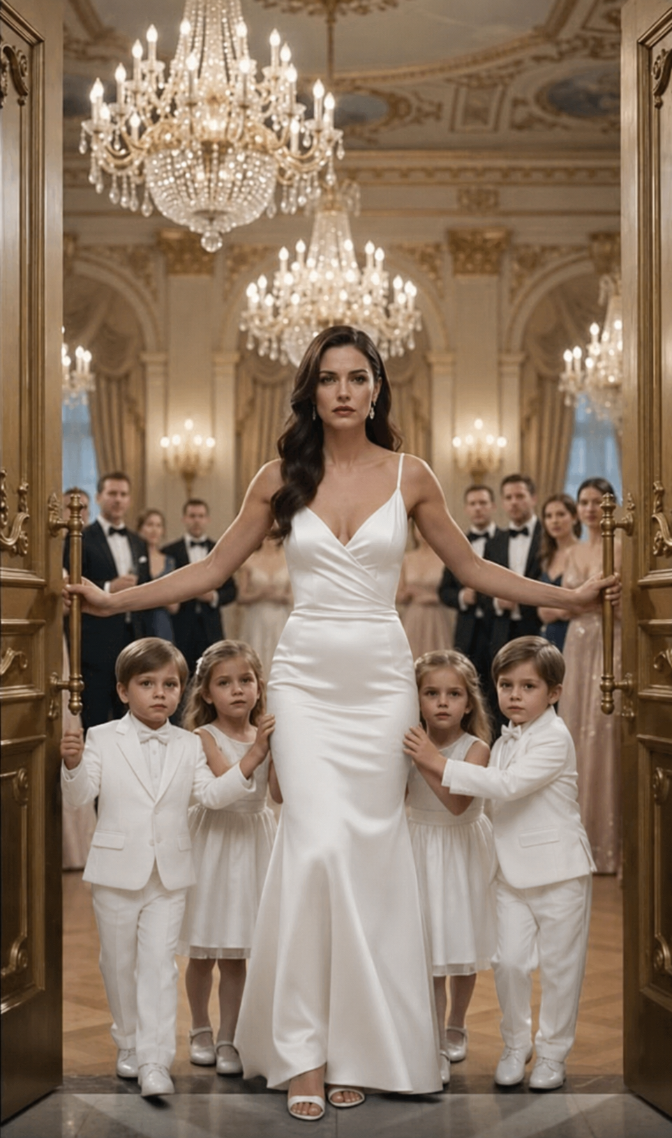 The tycoon paid me $150 million to vanish—but five years later, I walked into his son’s wedding with four children wearing the Sterling face.