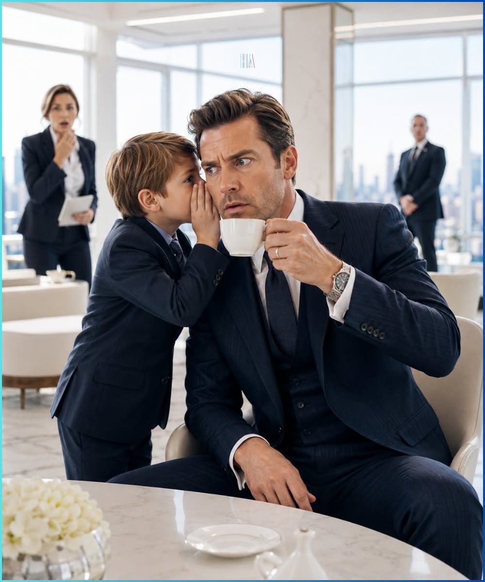 The Billionaire Lifted His Coffee to His Lips Until a Little Boy Whispered Four Words That Saved His Life